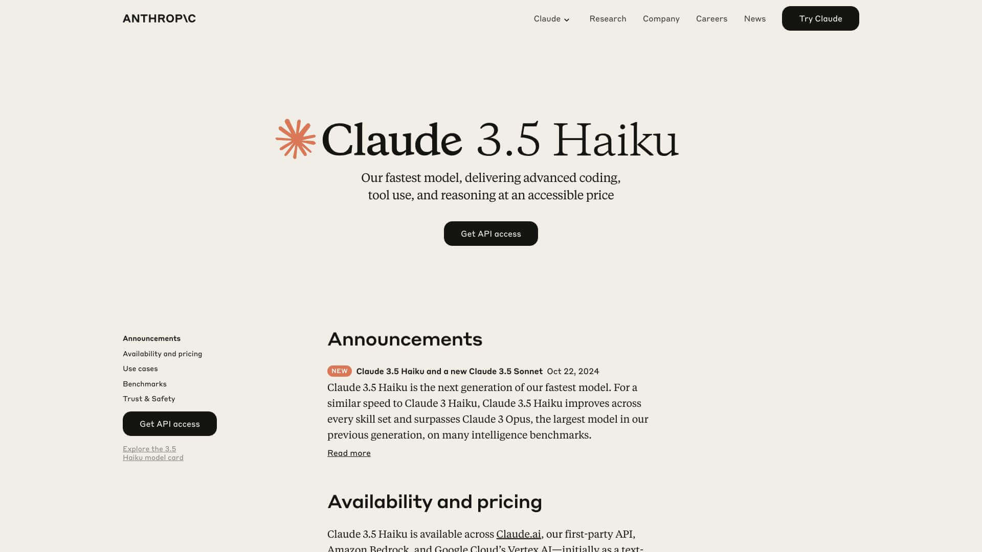 Claude 3.5 Haiku screenshot