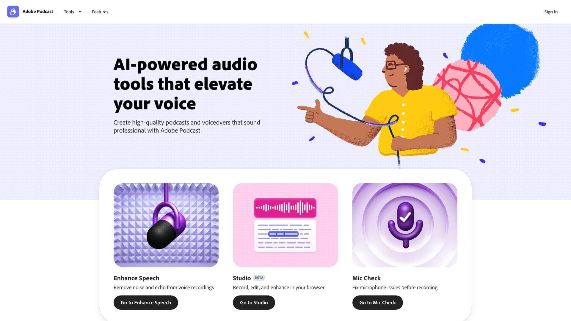 Adobe Podcast screenshot