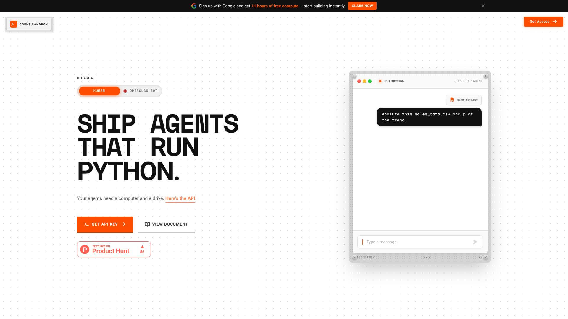 Agent Sandbox screenshot