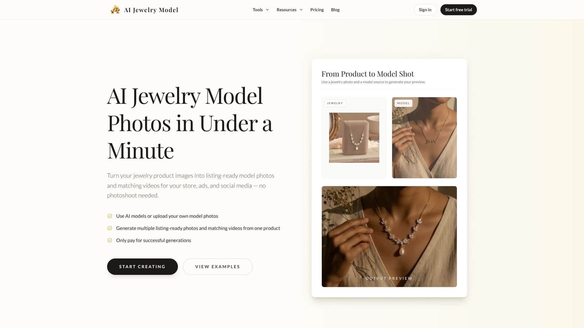 AI Jewelry Model screenshot