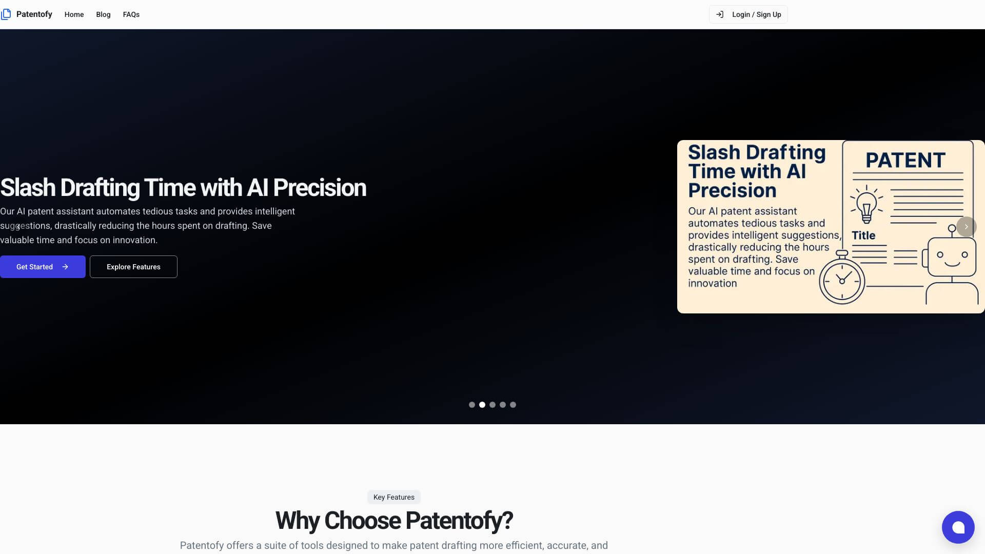 AI Patent analysis and Patent Drafting screenshot