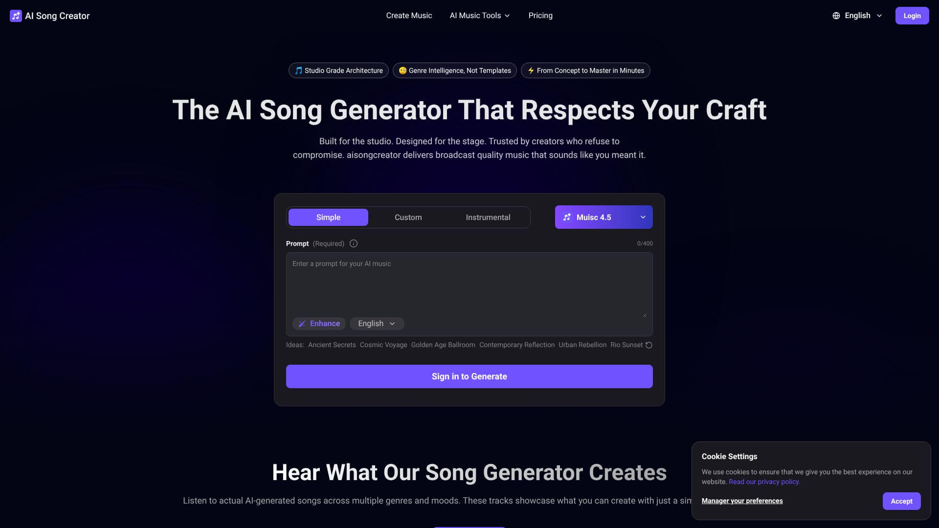 AI Song Creator screenshot