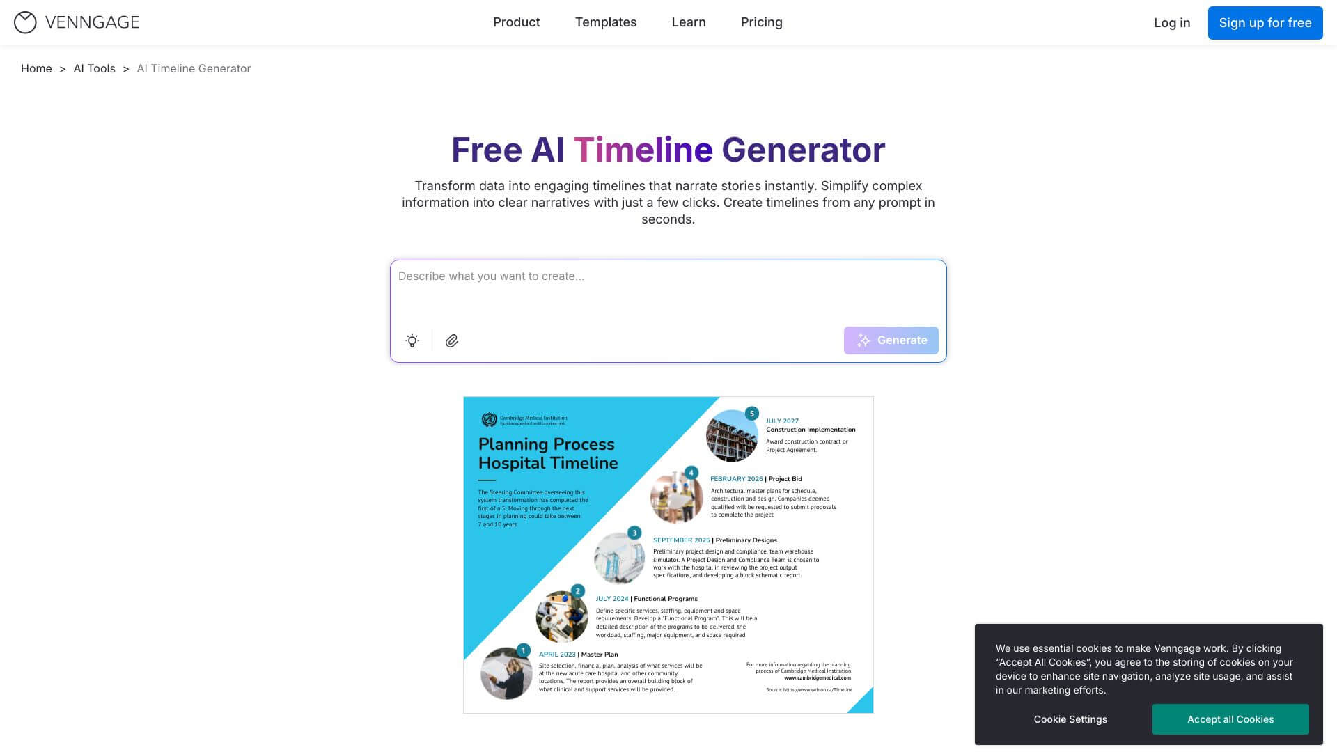 AI Timeline Generator screenshot