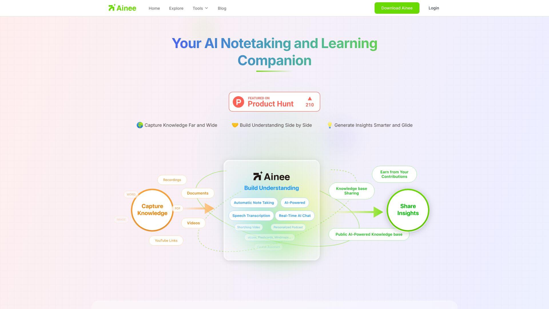 Ainee - AI Notetaking and Learning Companion screenshot