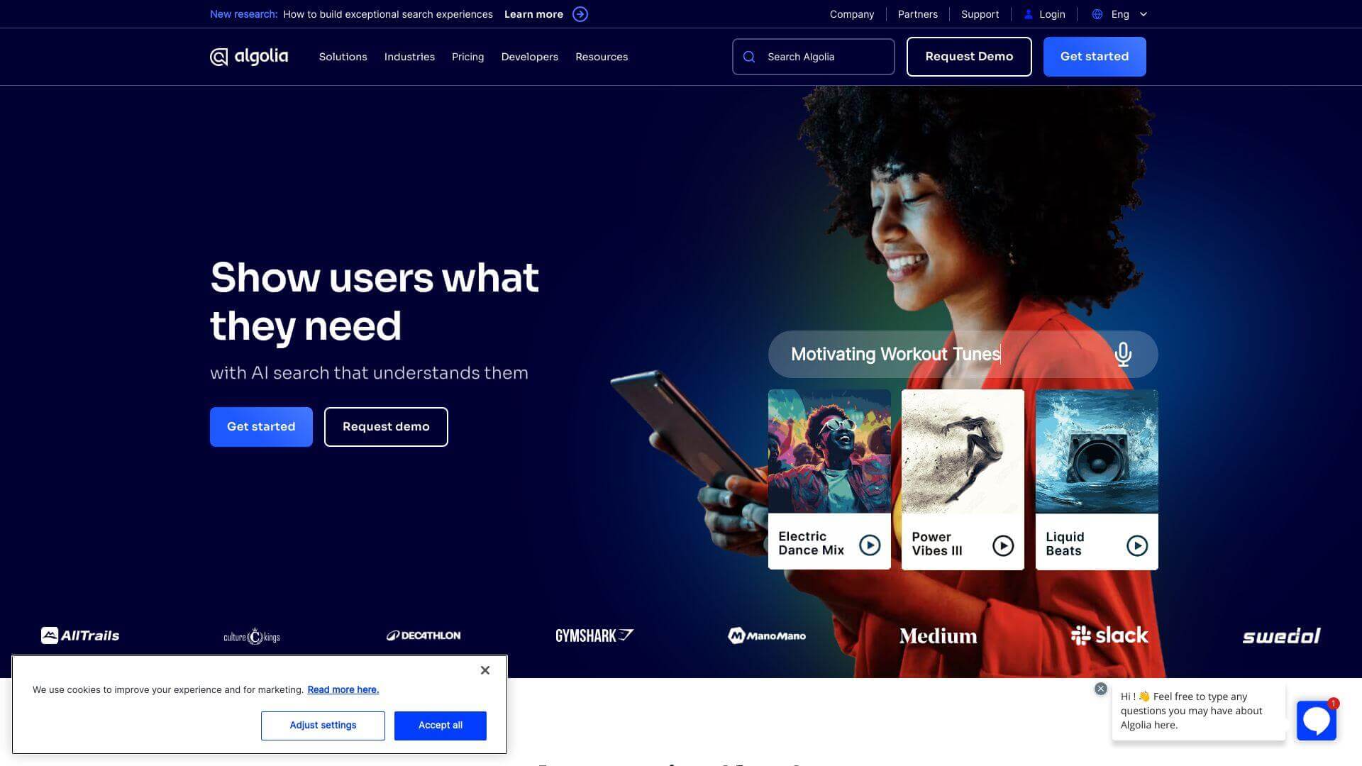 Algolia screenshot