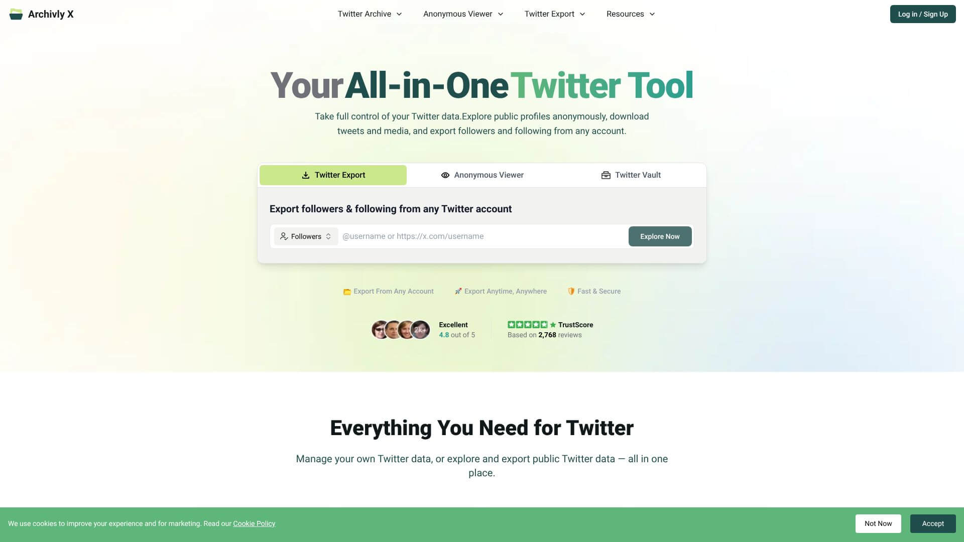 All-in-One Twitter Tool | ArchivlyX screenshot