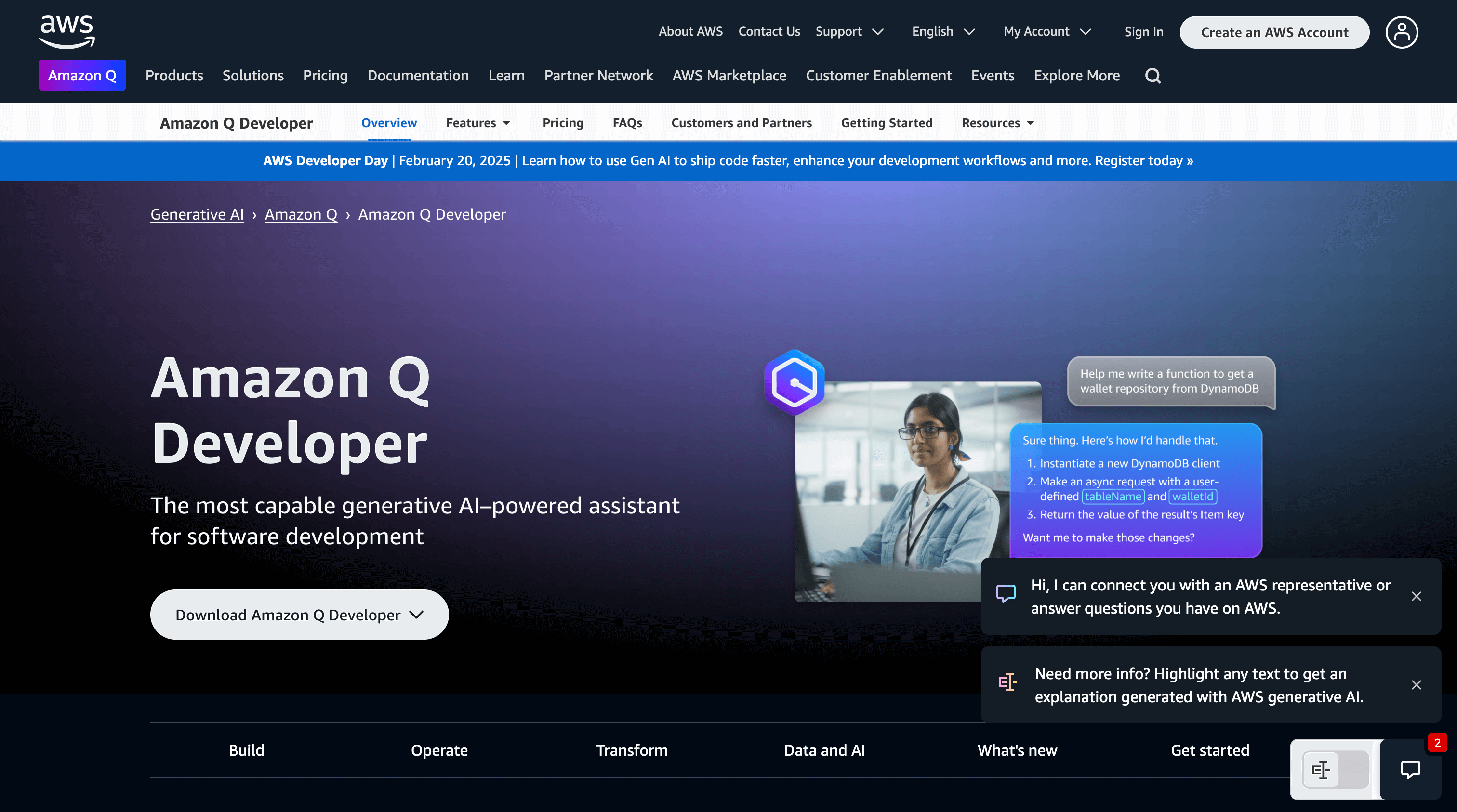 Amazon CodeWhisperer screenshot