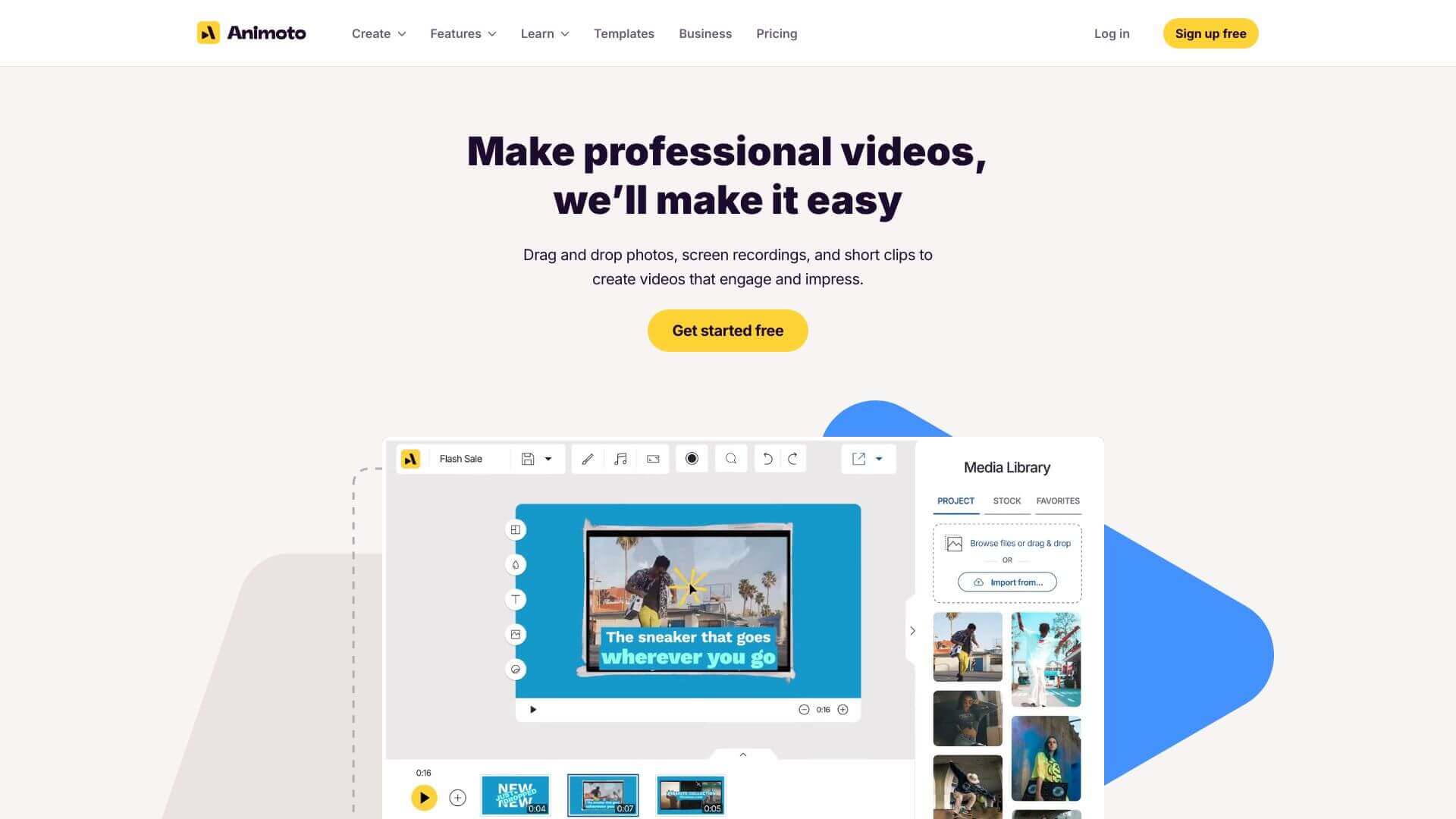 Animoto screenshot