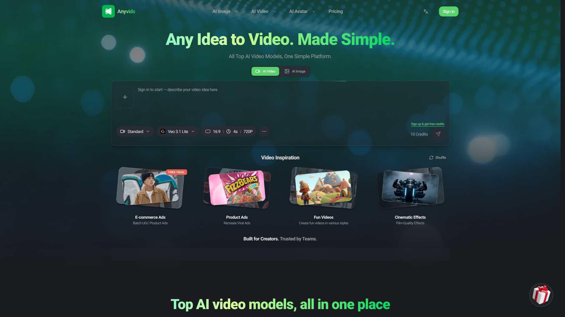 Anyvids AI screenshot