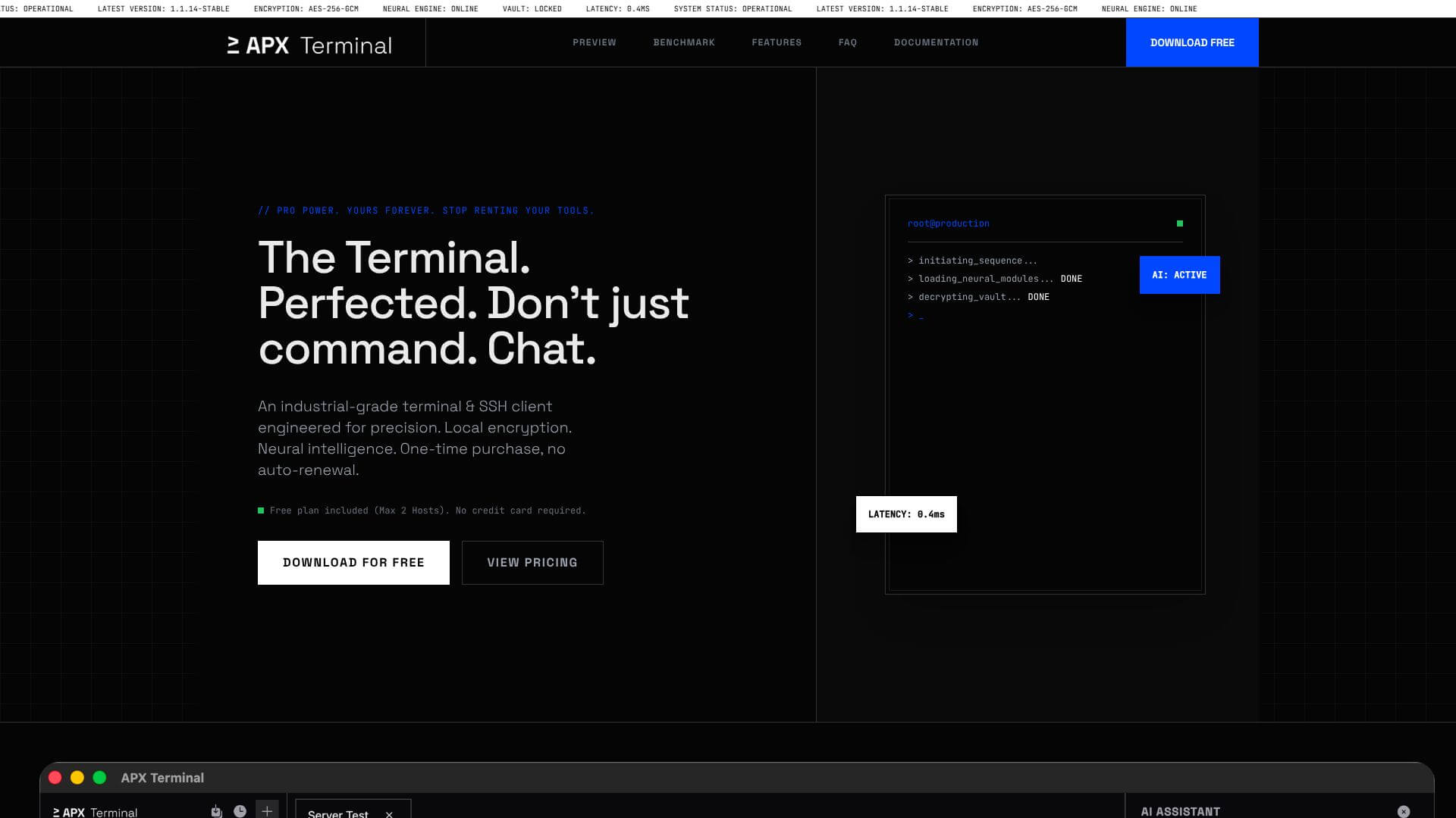 APX Terminal screenshot