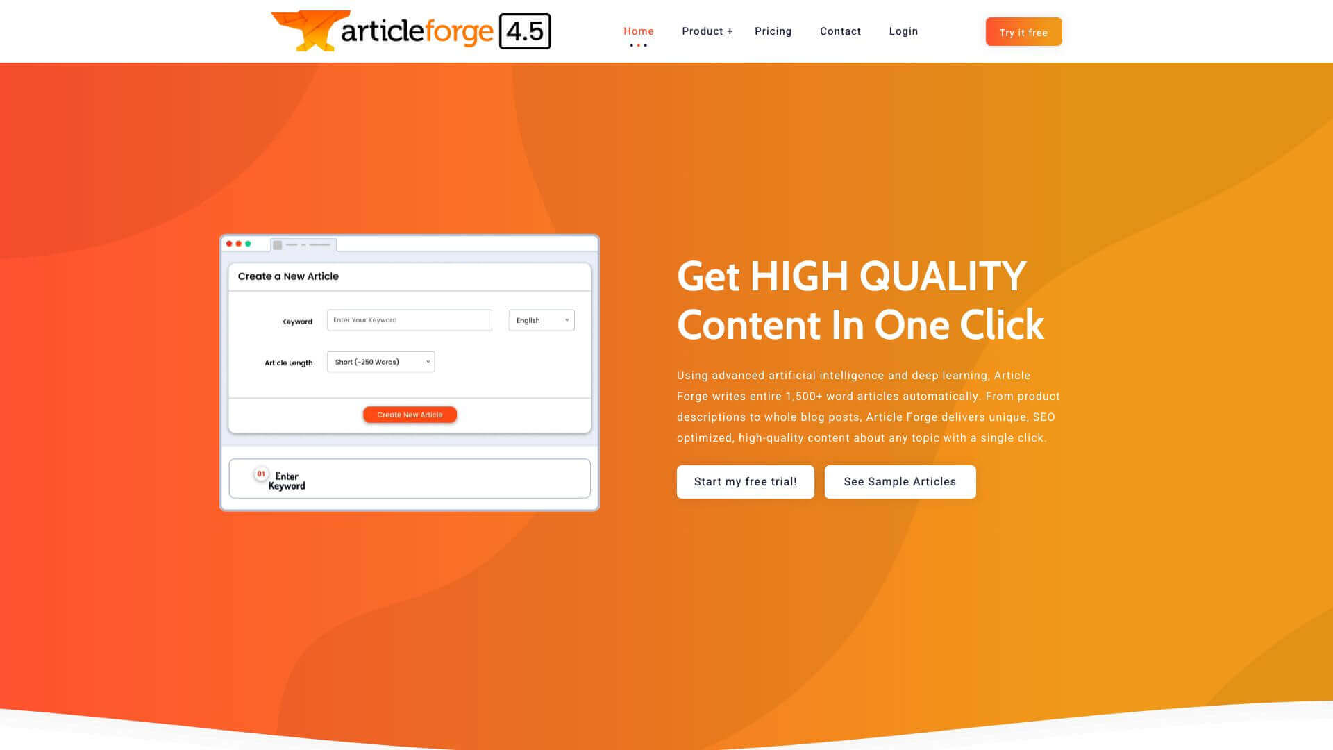 Article Forge screenshot