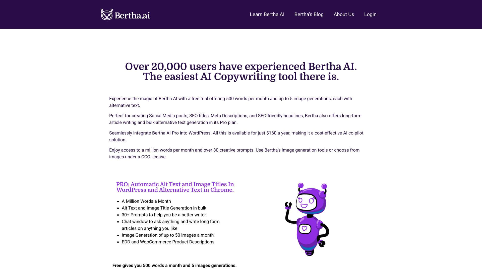 Bertha AI screenshot