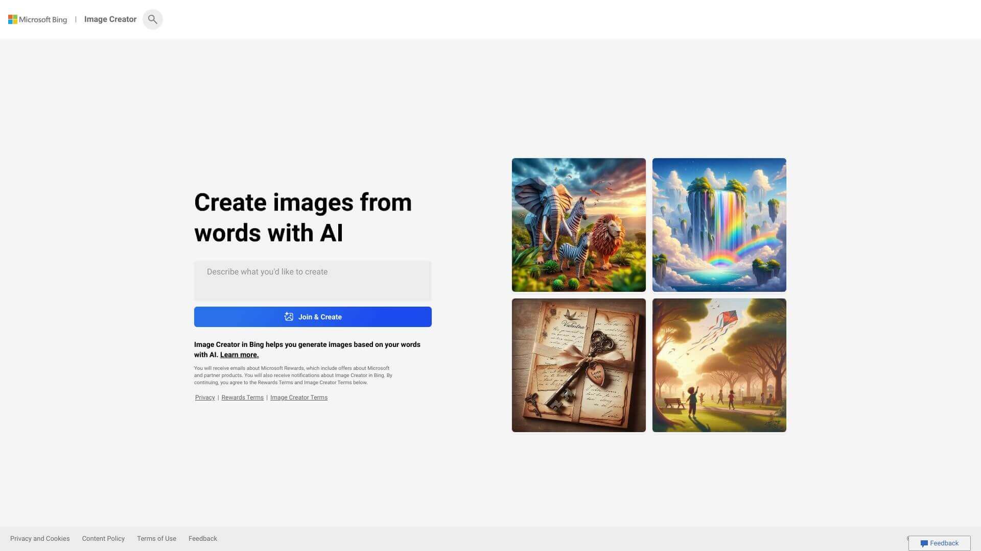 Bing Image Creator screenshot