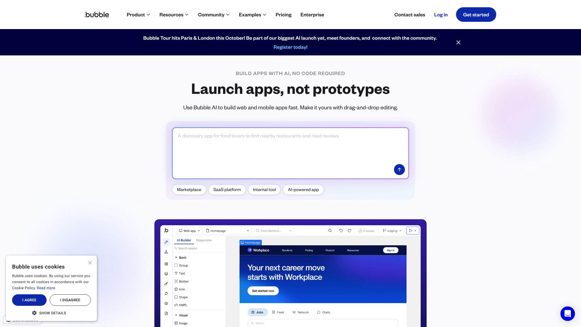 Bubble.io screenshot