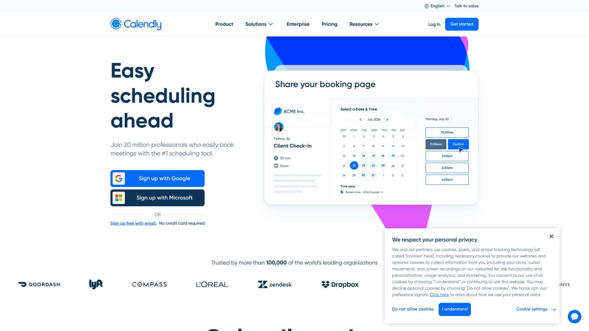 Calendly screenshot