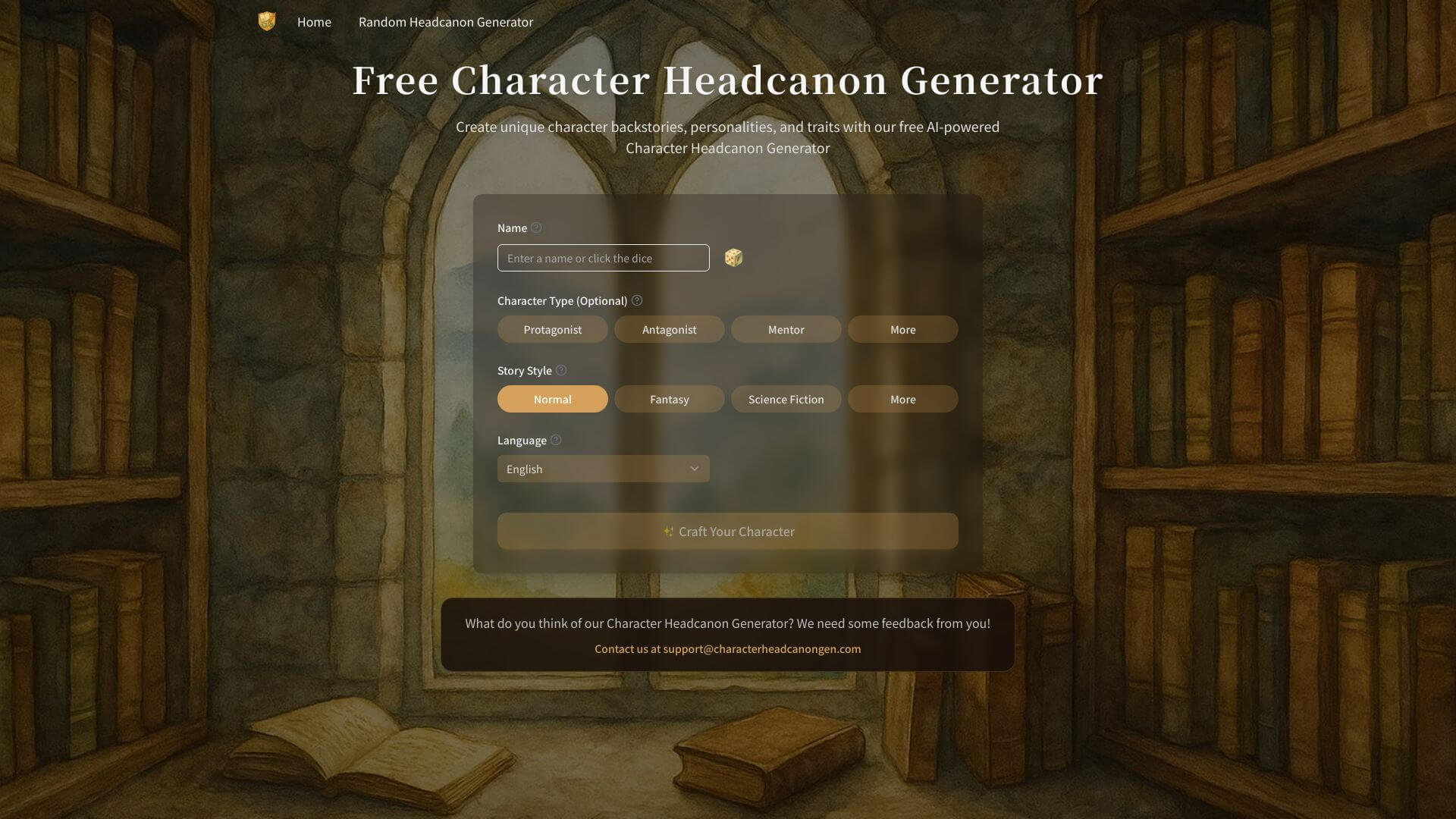 Character Headcanon Generator screenshot