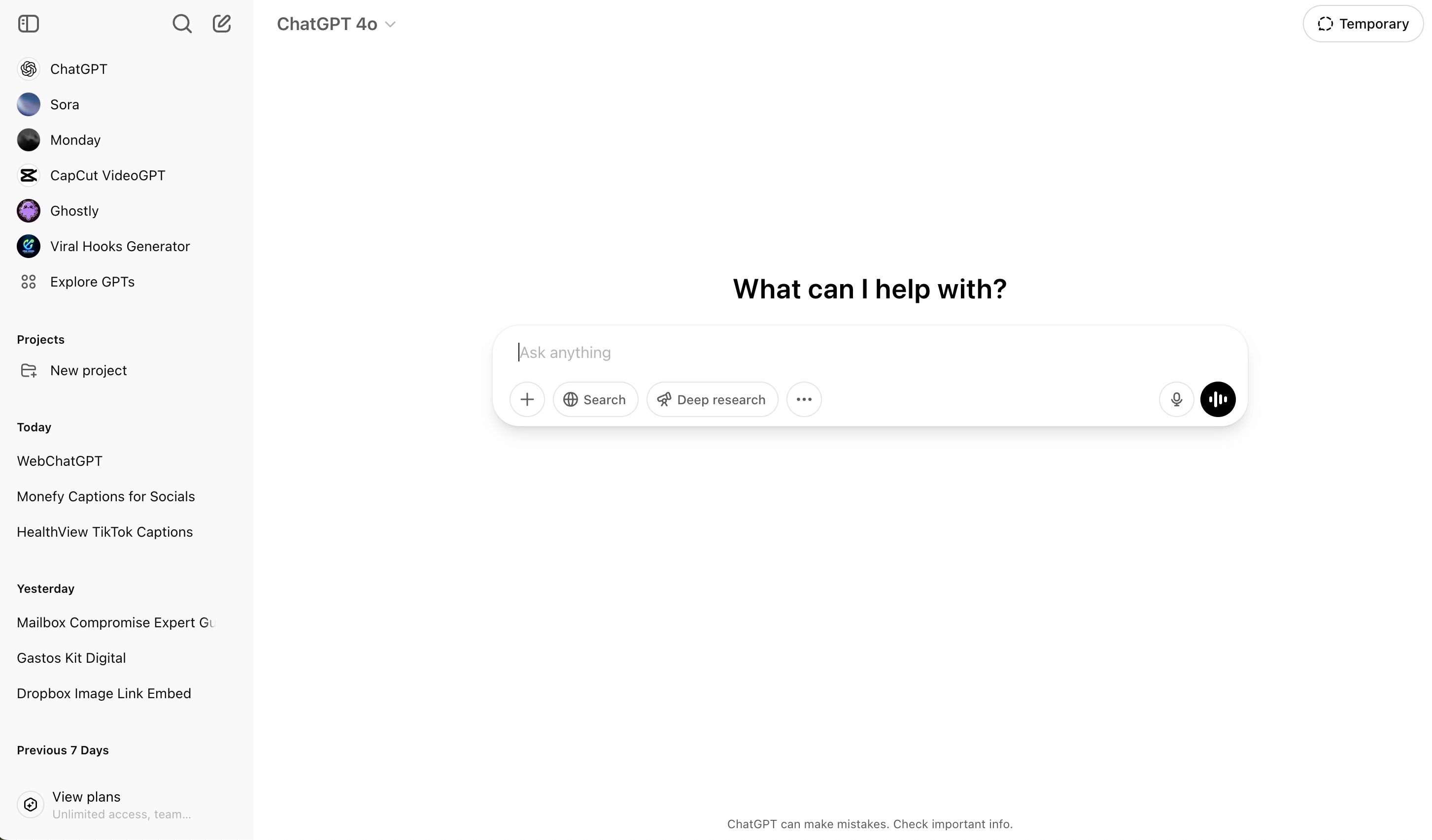 ChatGPT screenshot
