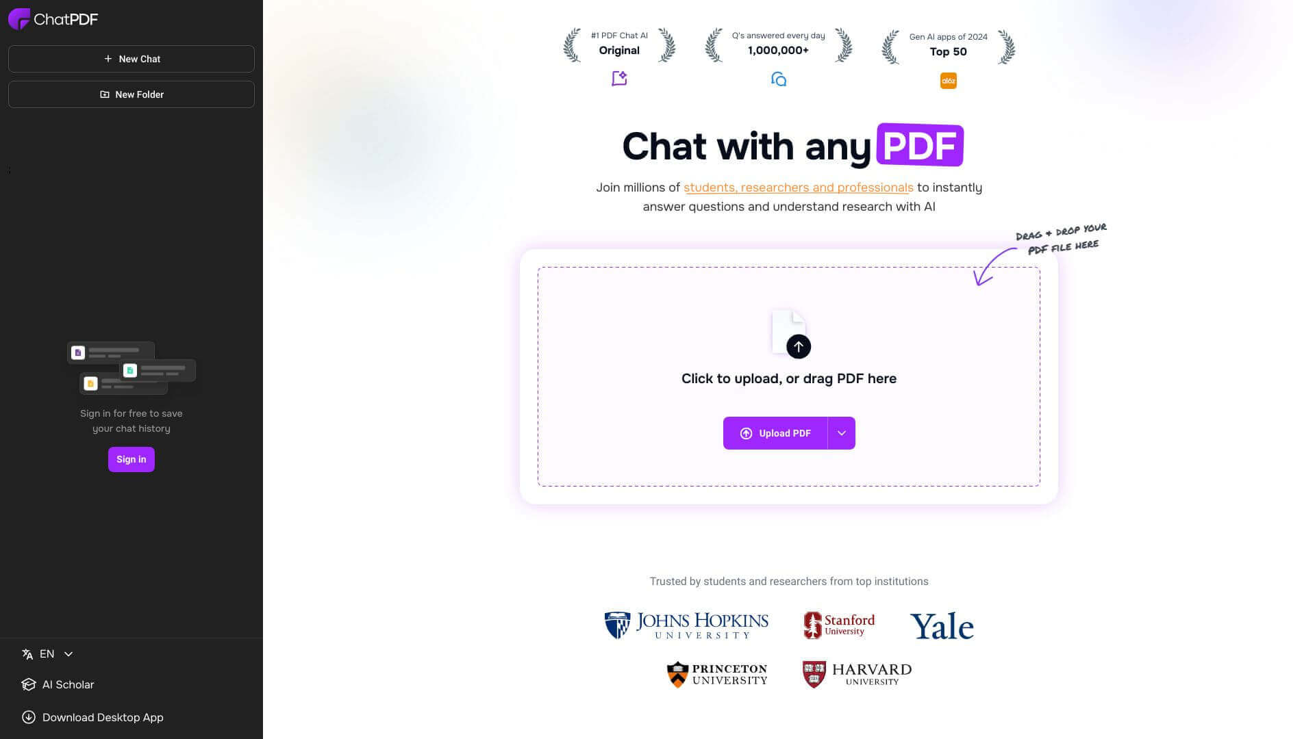 ChatPDF screenshot