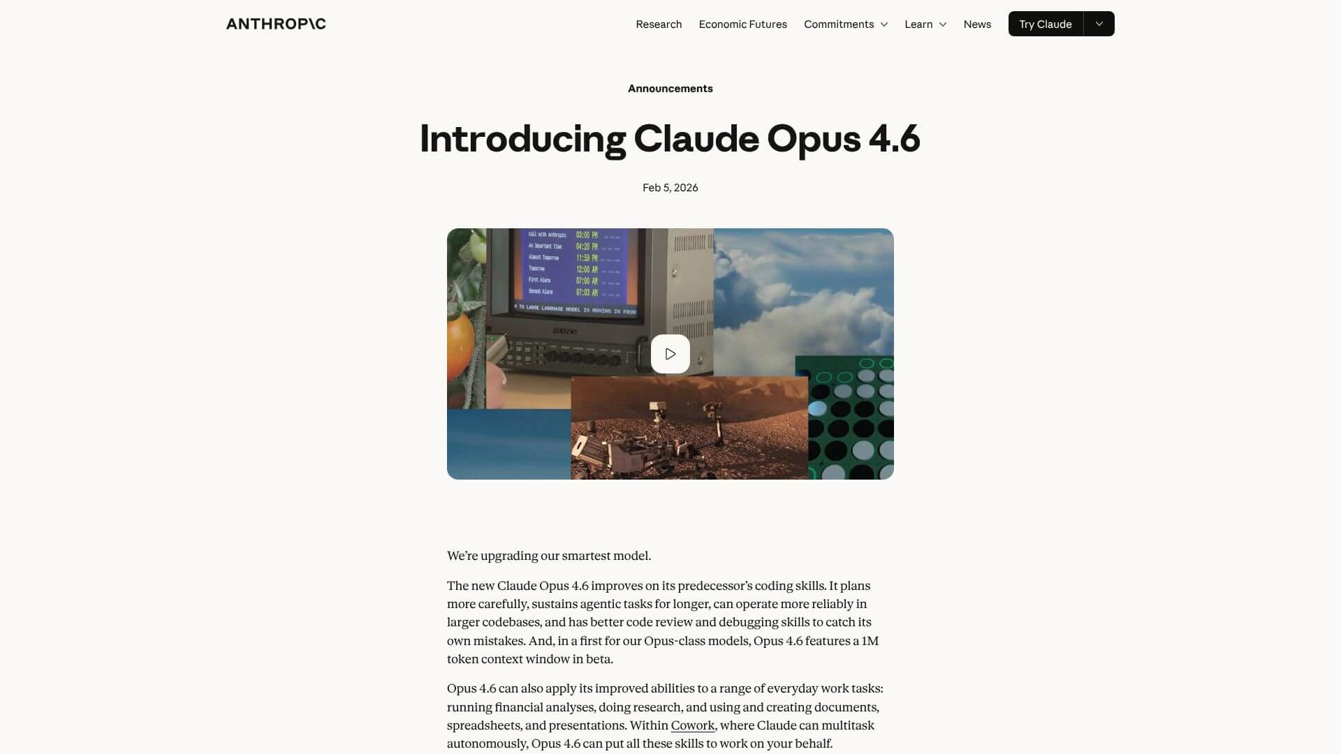 Claude Opus 4.6 screenshot