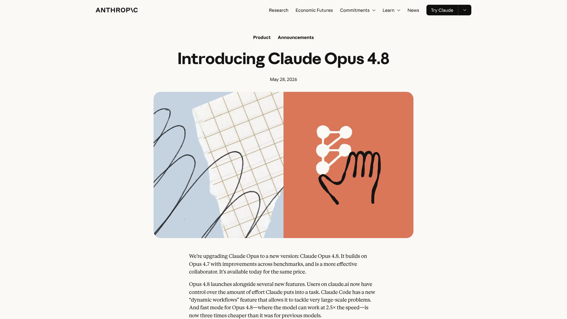 Claude Opus 4.8 screenshot