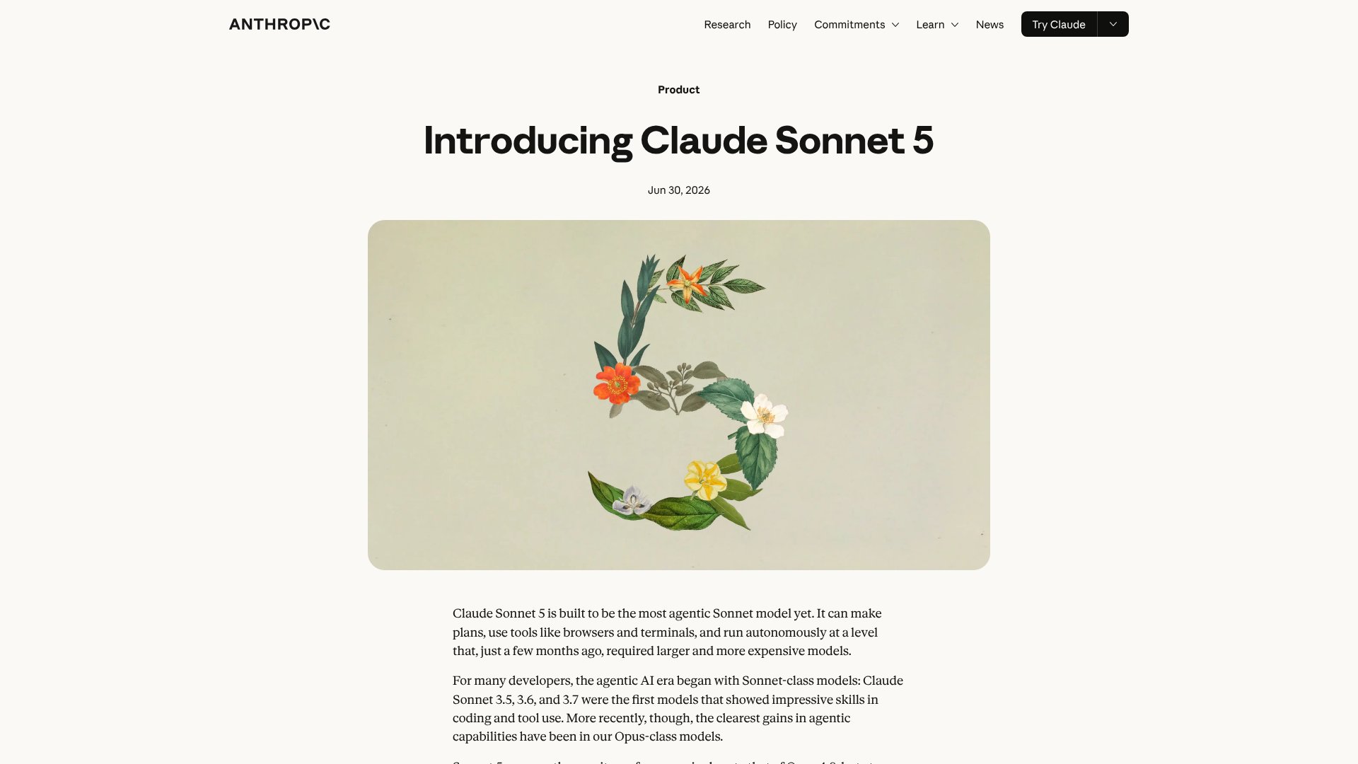Claude Sonnet 5 screenshot