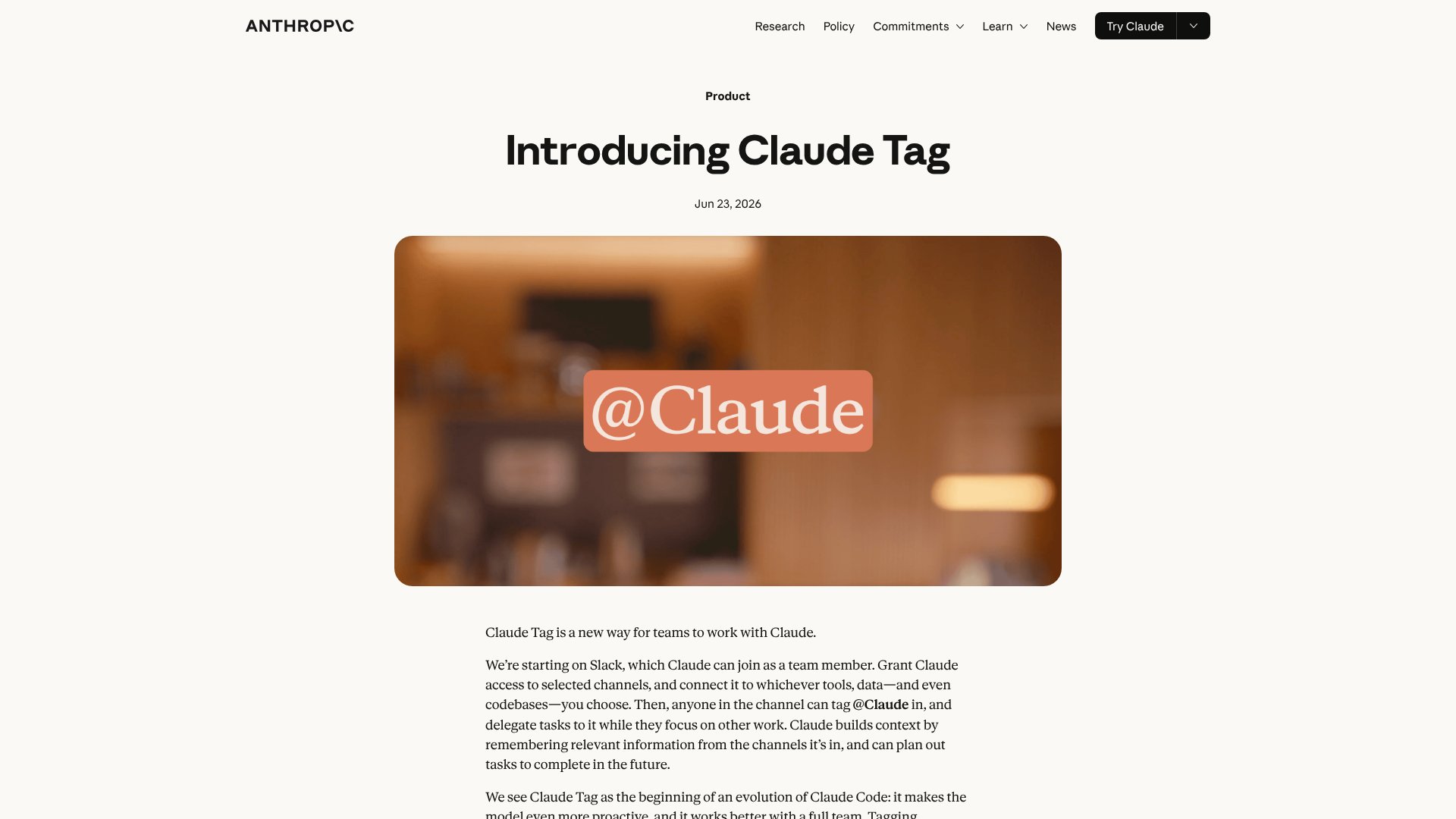 Claude Tag screenshot
