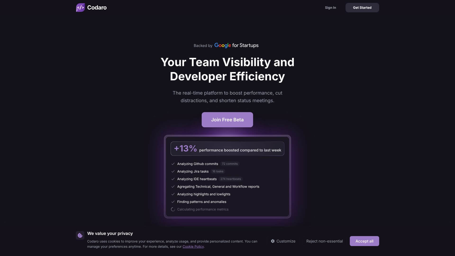 Codaro screenshot