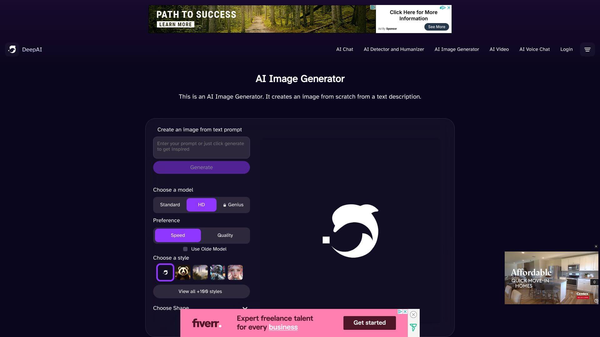 DeepAI Image Generator screenshot