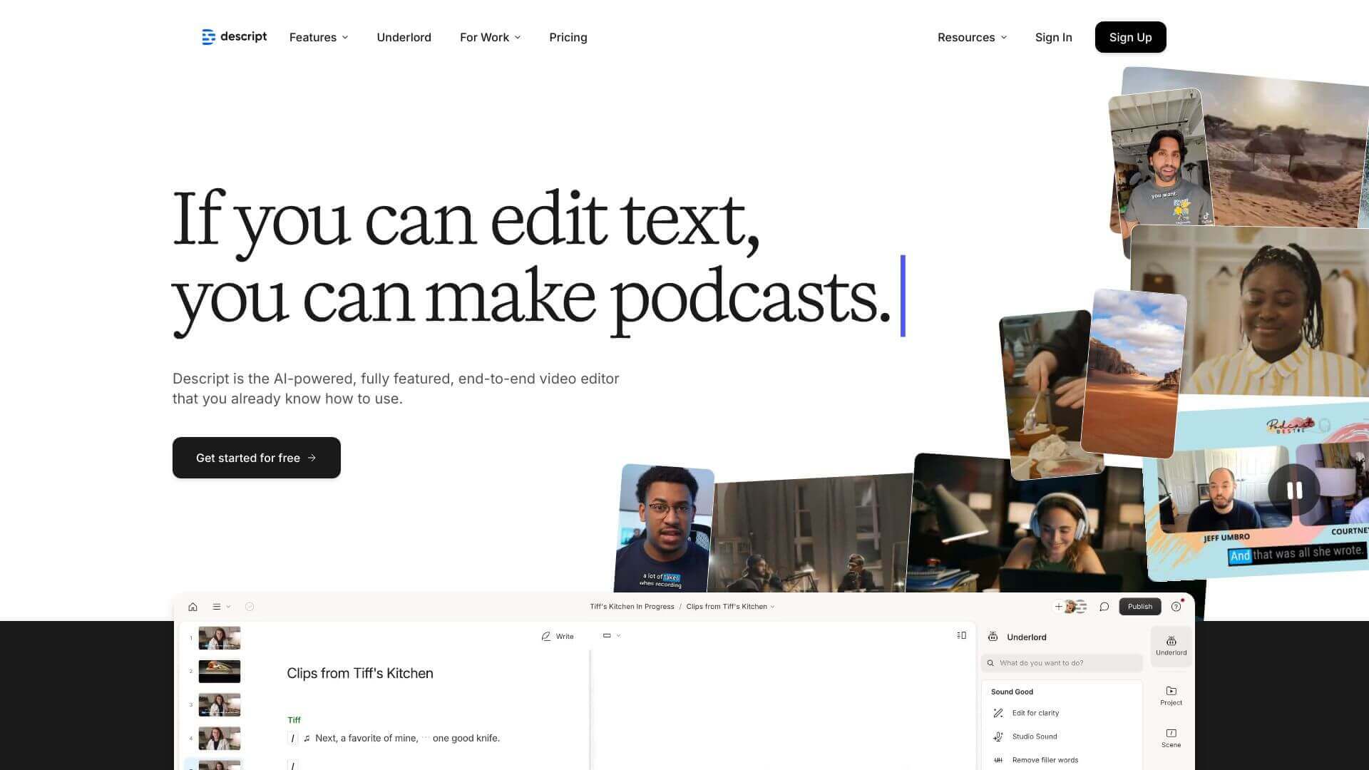 Descript screenshot