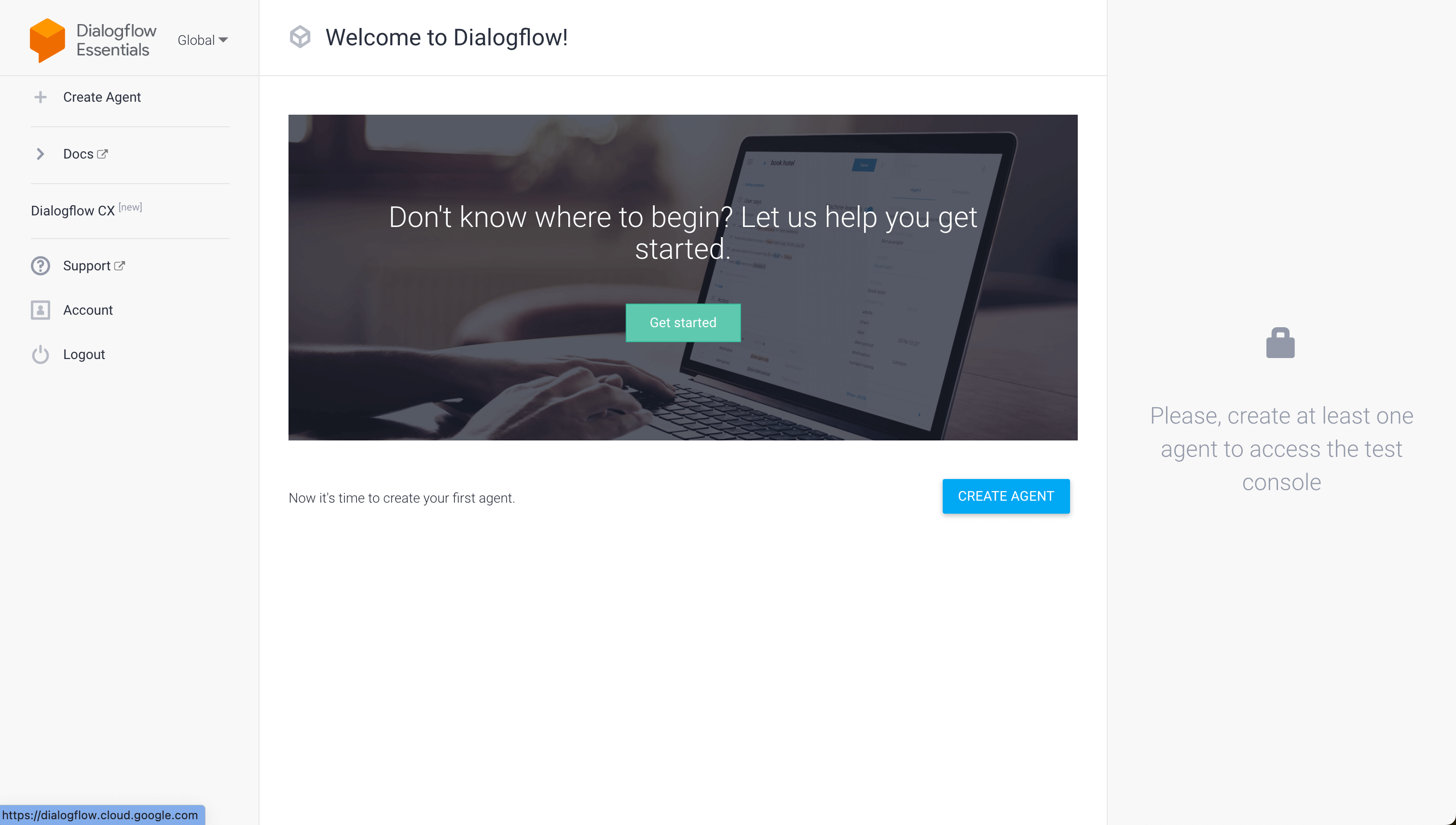 Dialogflow screenshot