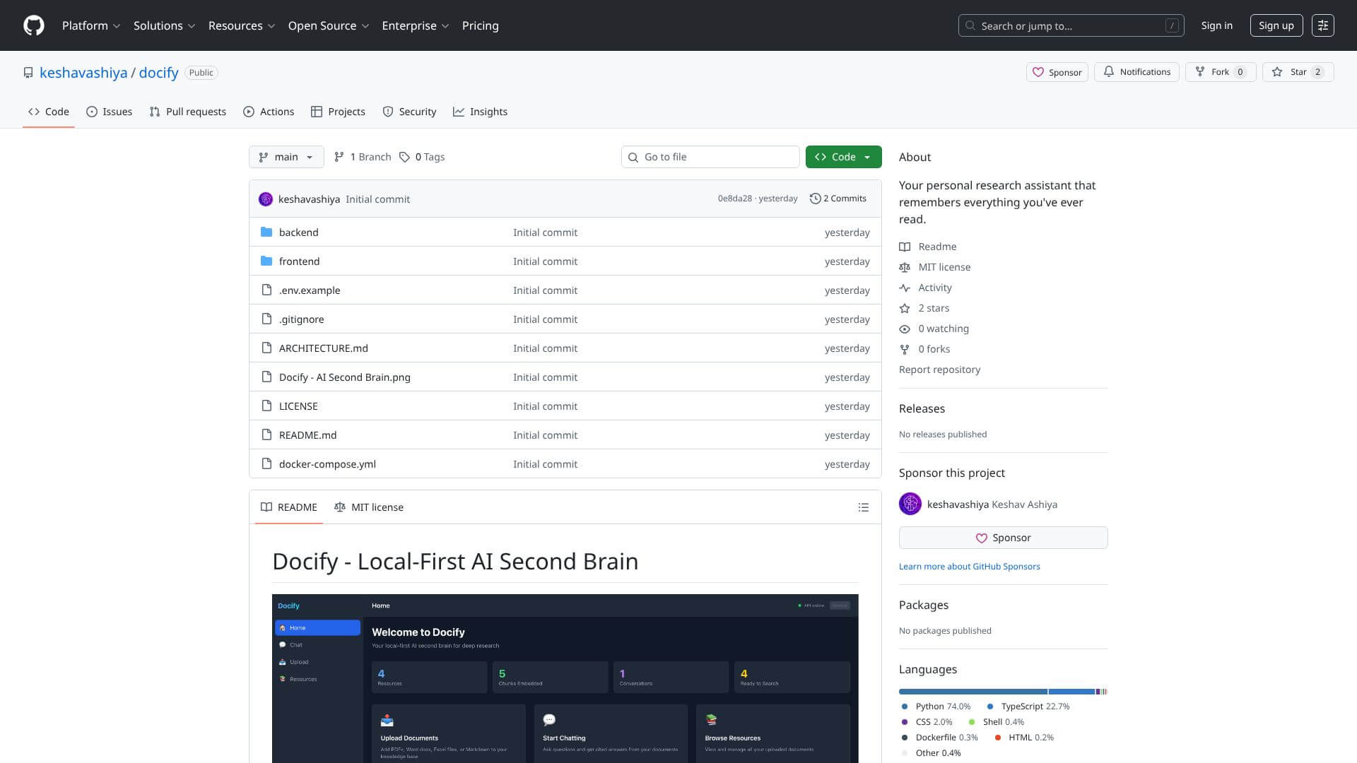 Docify screenshot