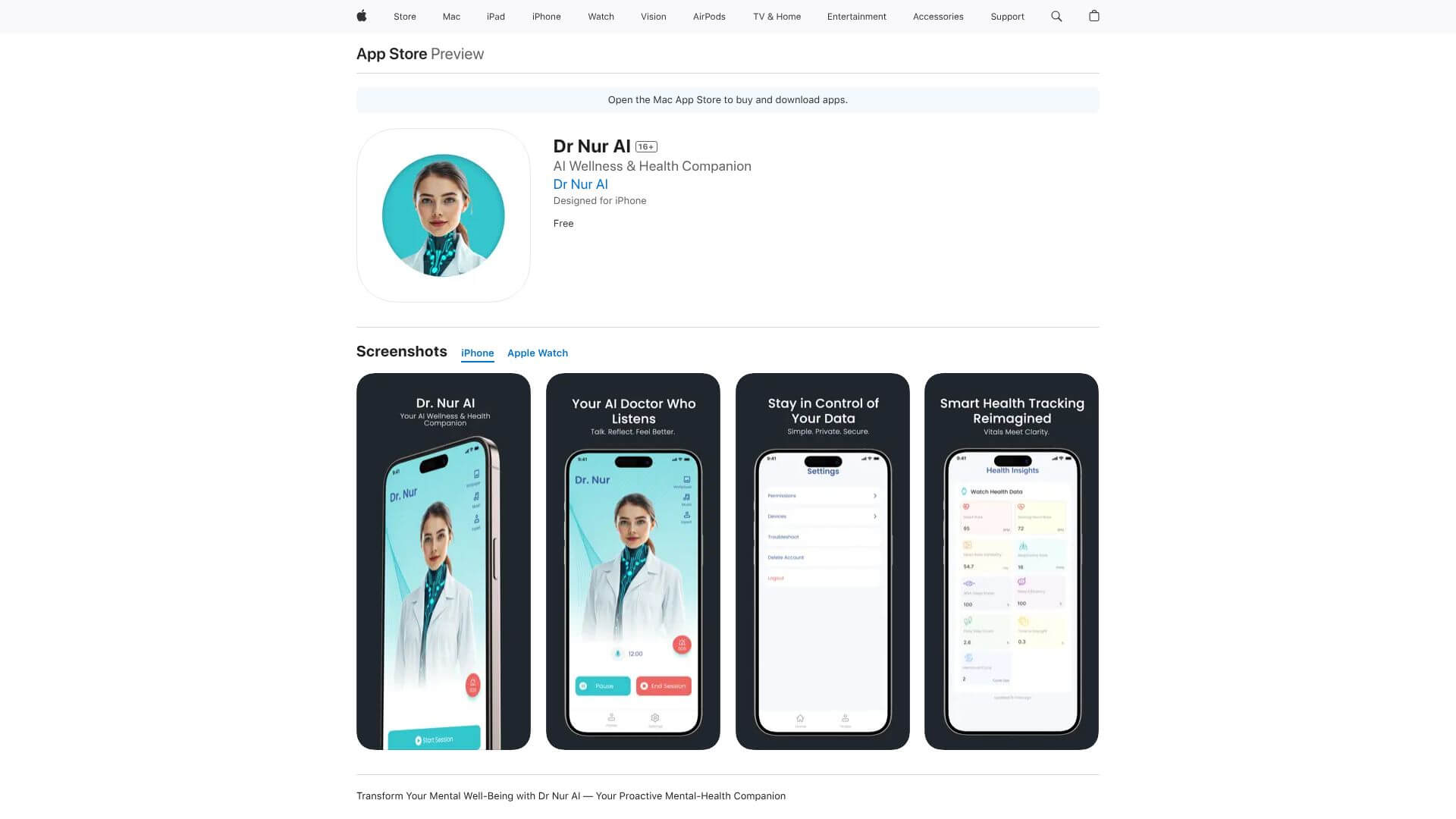 Dr Nur AI: Mental Wellness screenshot