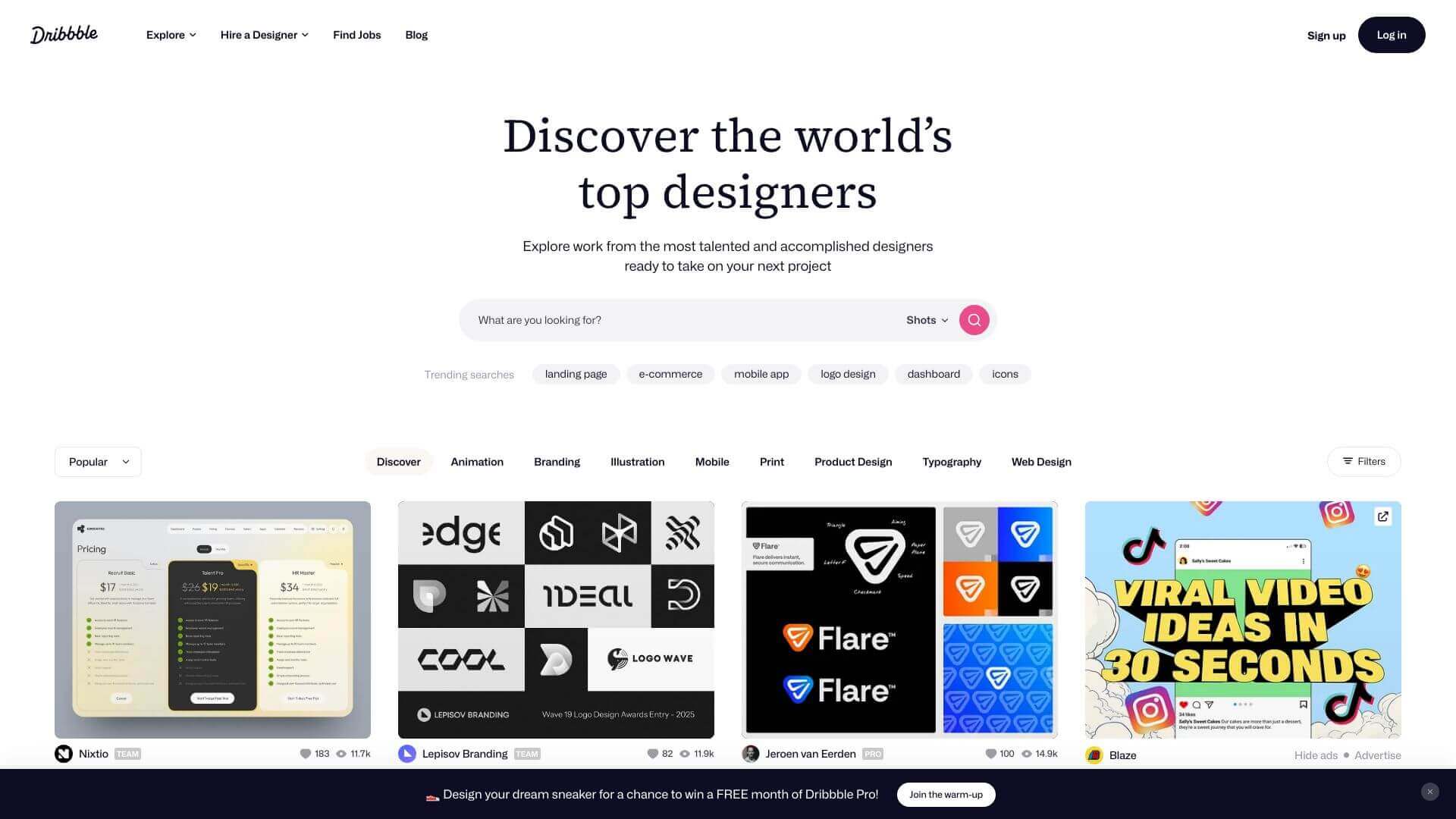 Dribbble screenshot