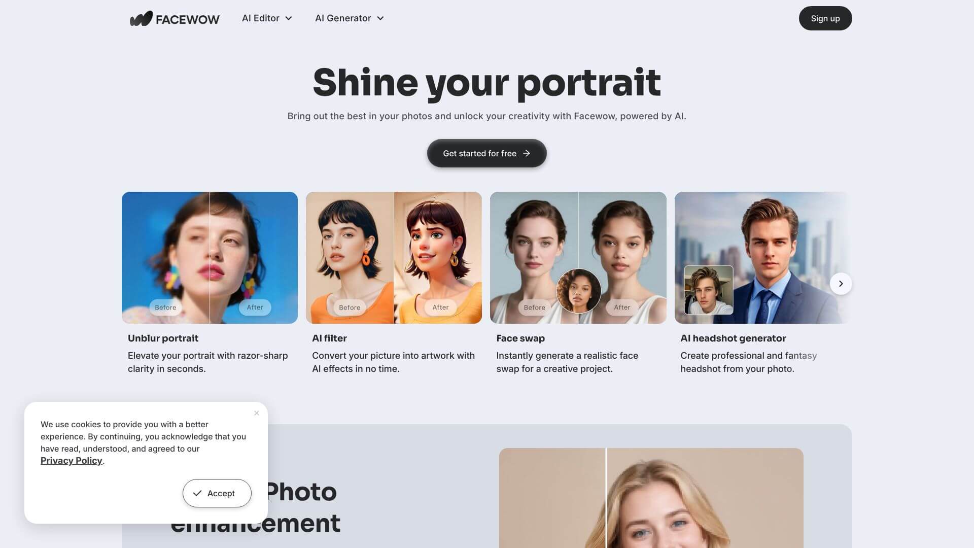Facewow screenshot
