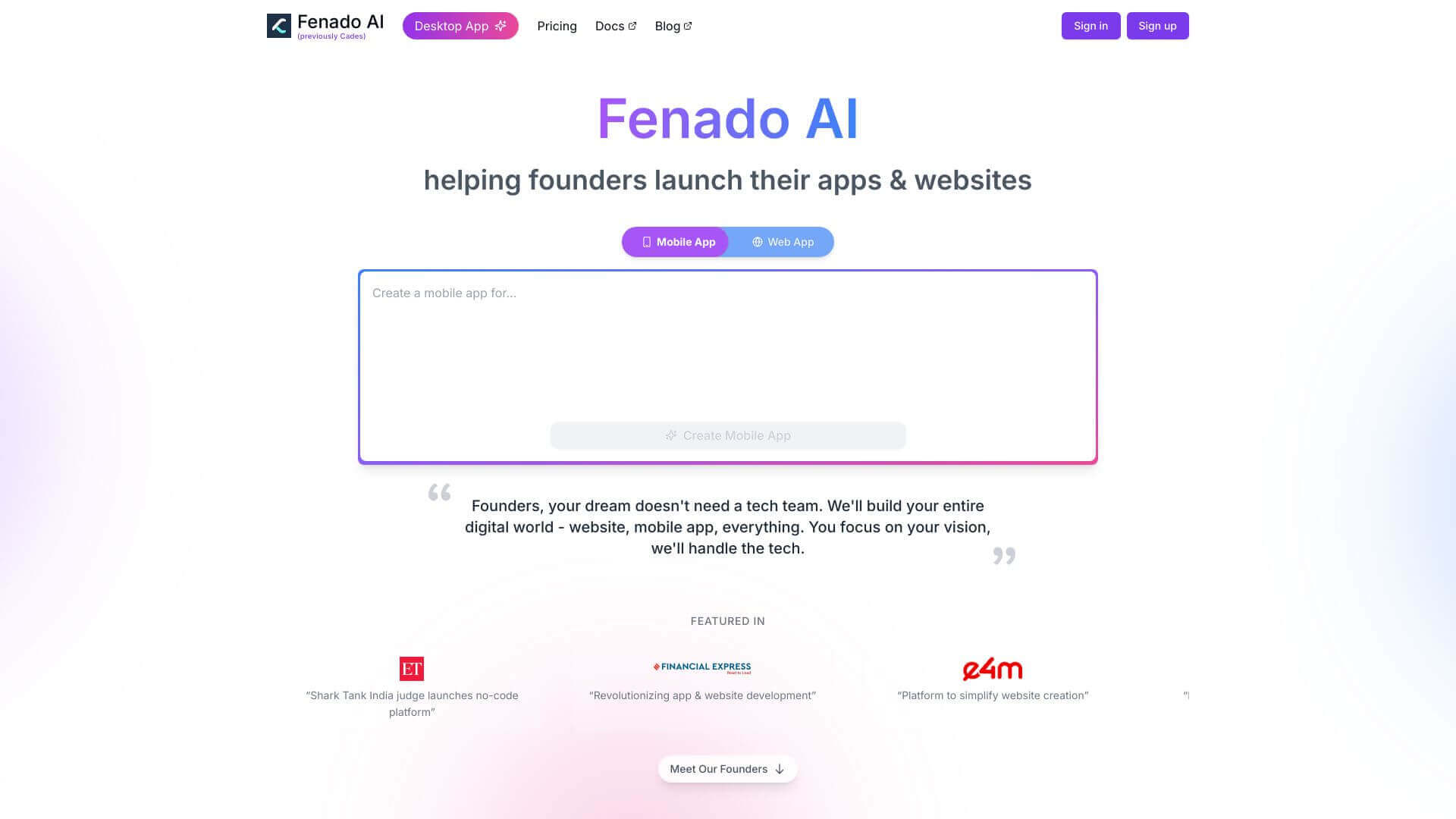 Fenado AI screenshot