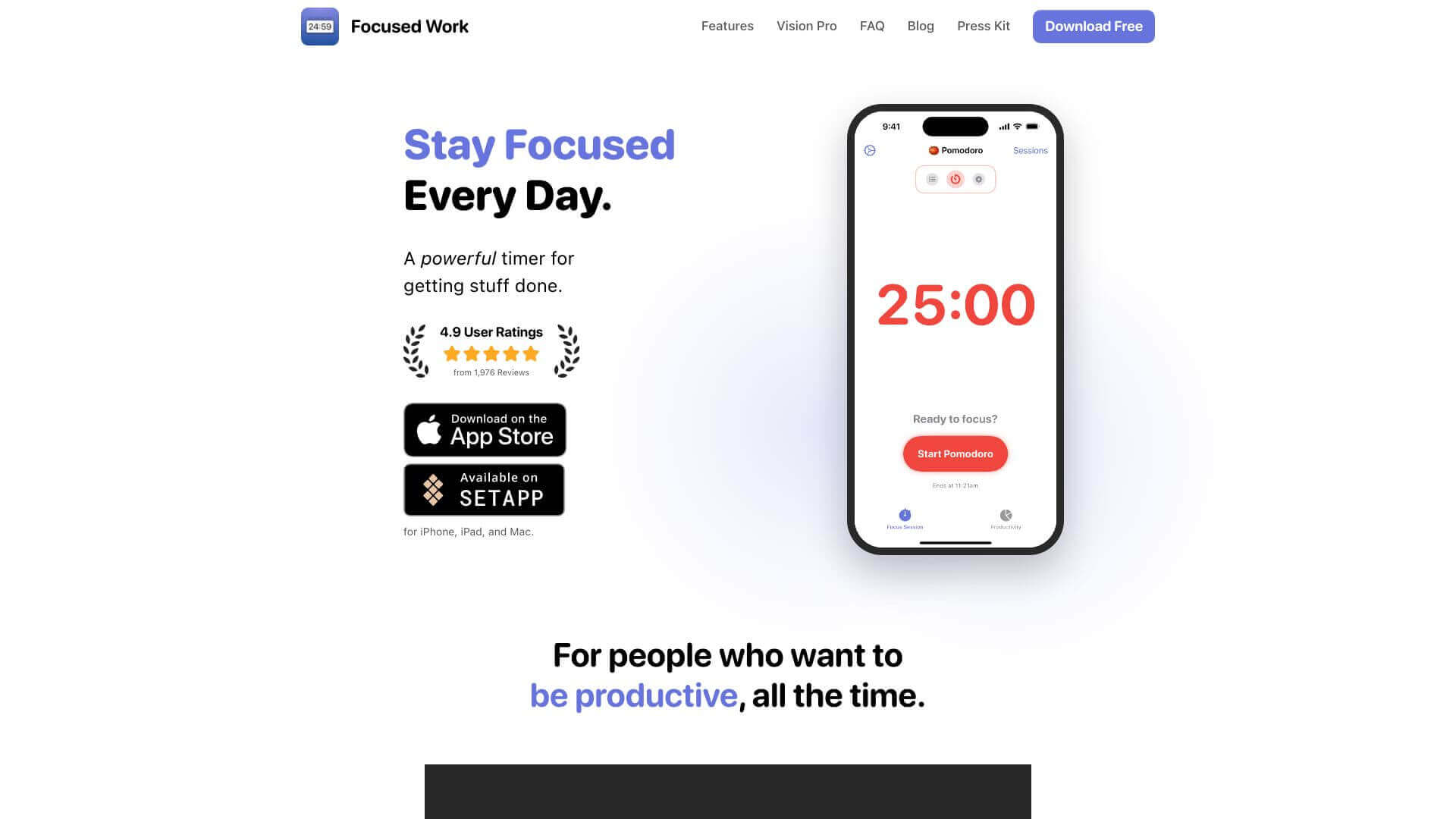 Focused Work screenshot