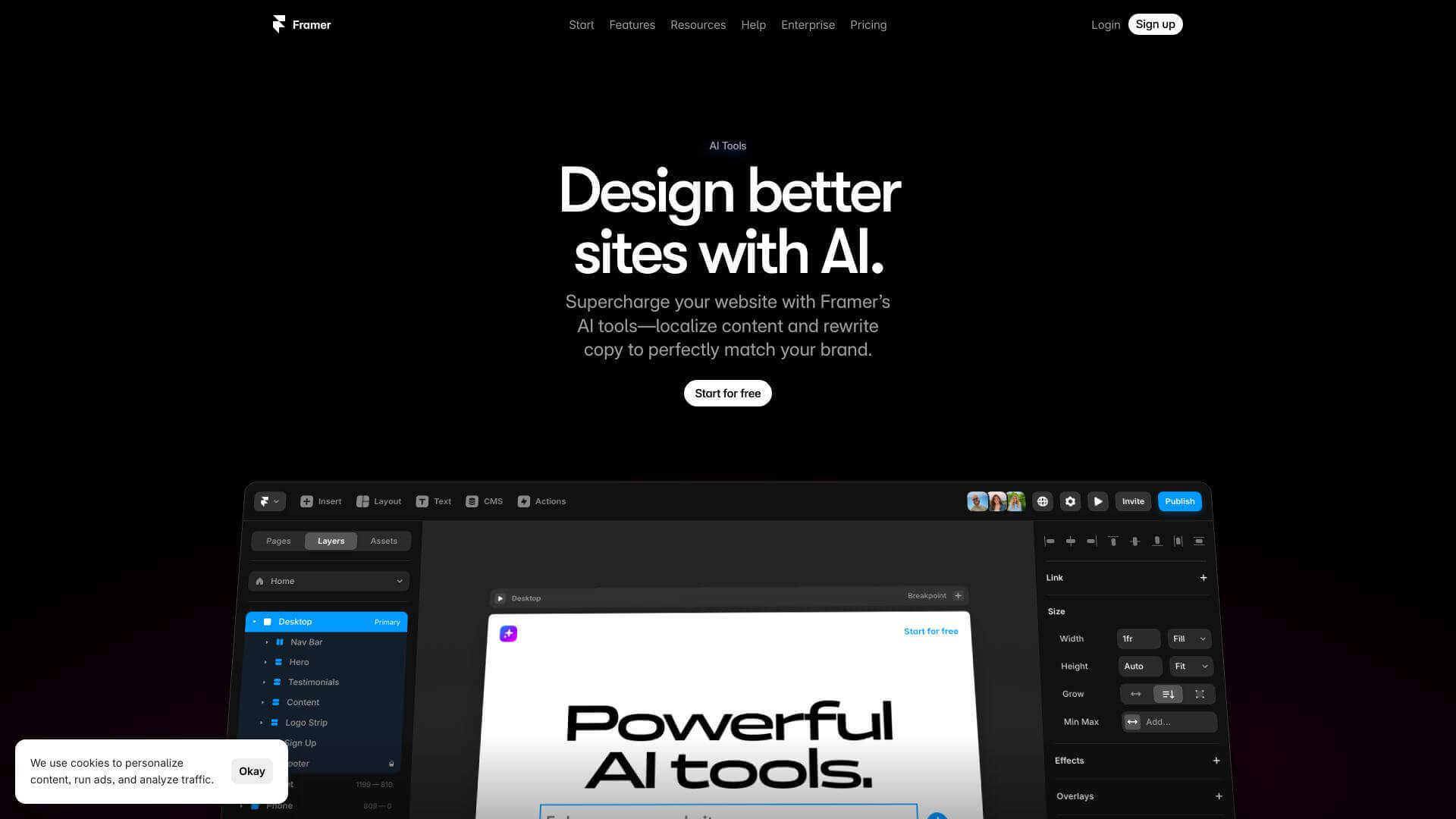 Framer AI screenshot
