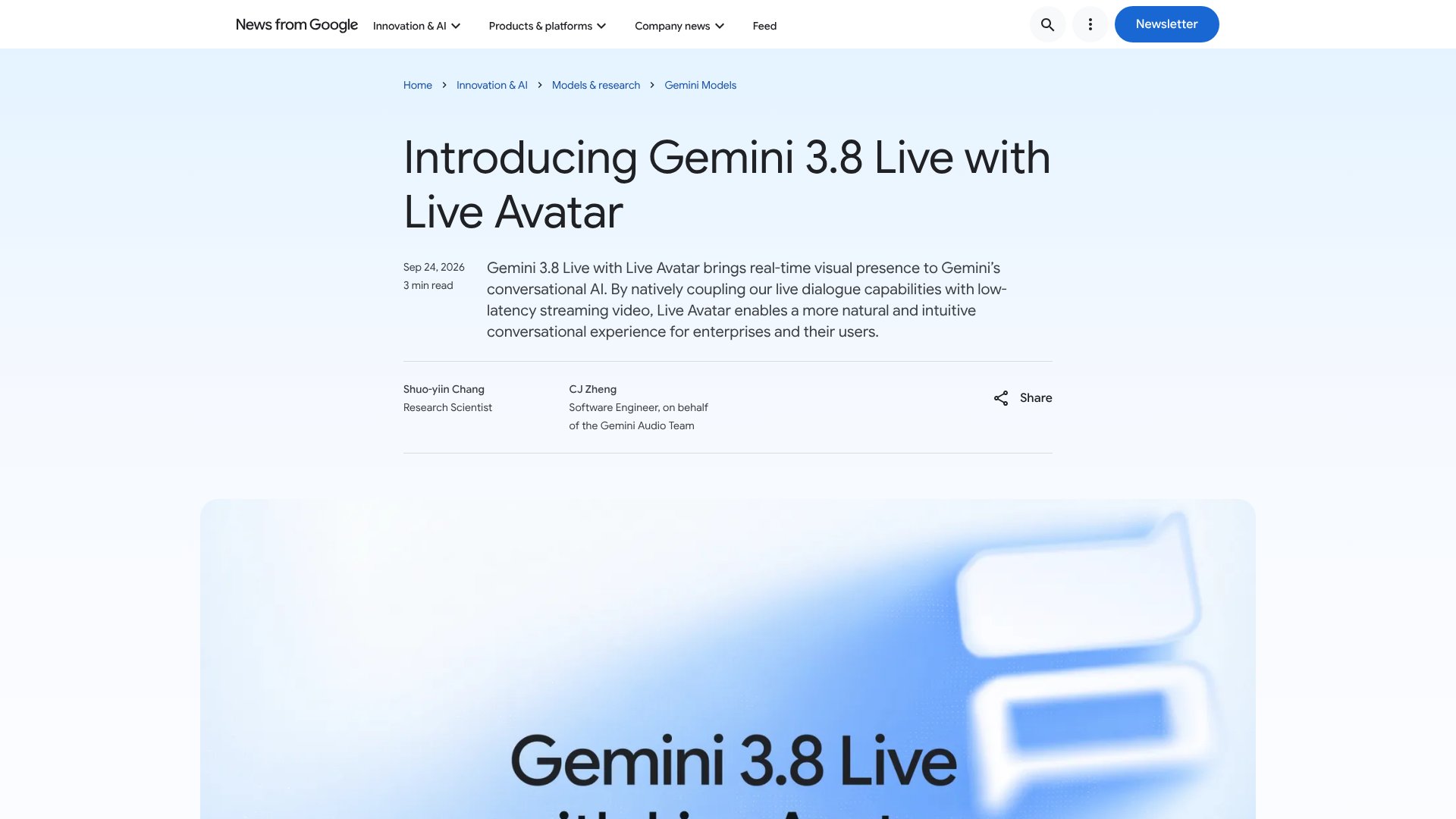 Gemini 3.8 Live with Live Avatar screenshot