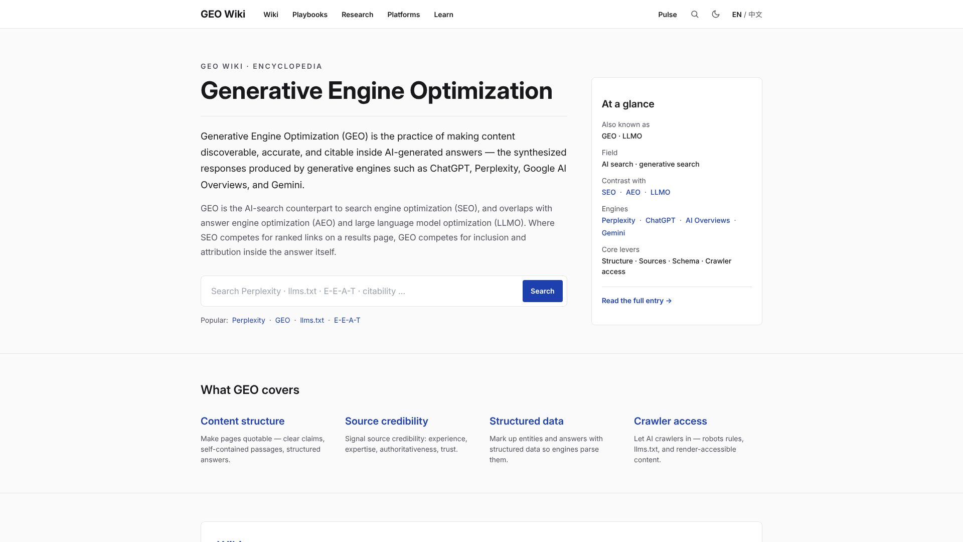 GEO Wiki screenshot
