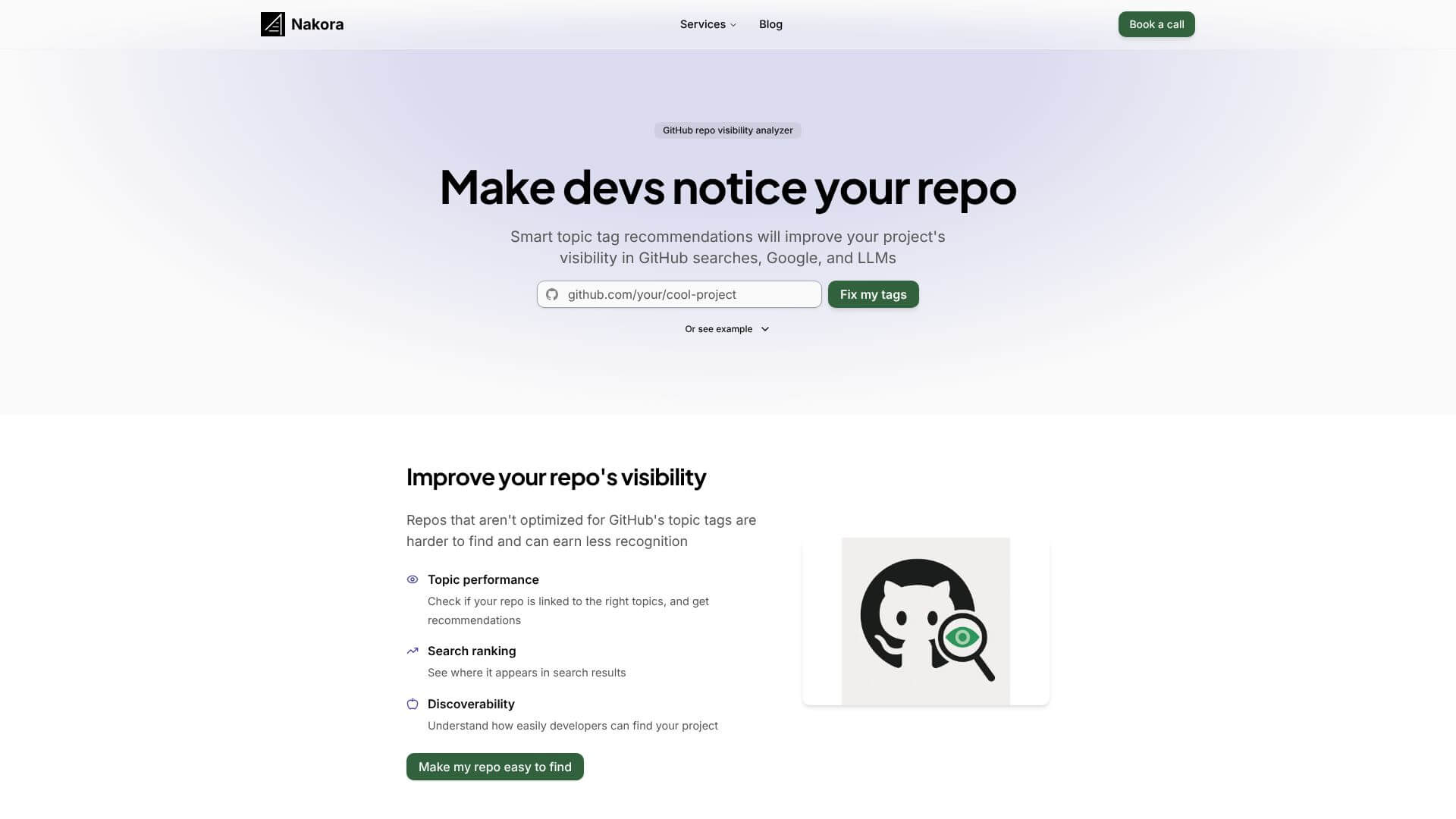 GitHub Repo Visibility Analyzer screenshot