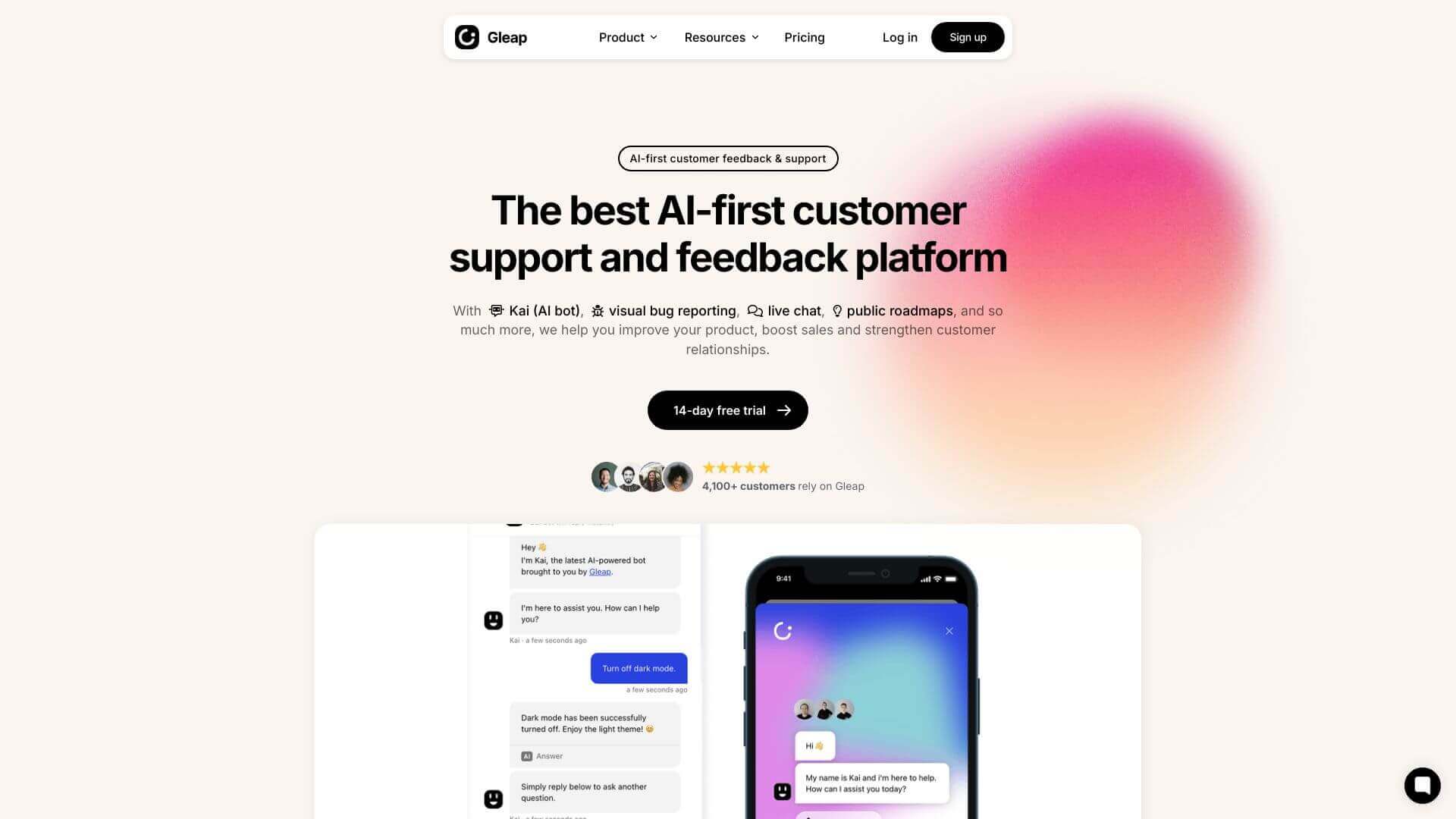Gleap screenshot