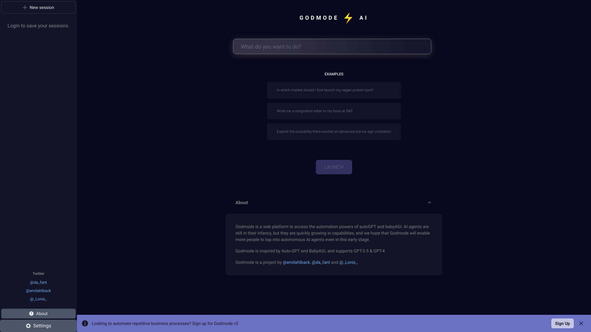 Godmode screenshot