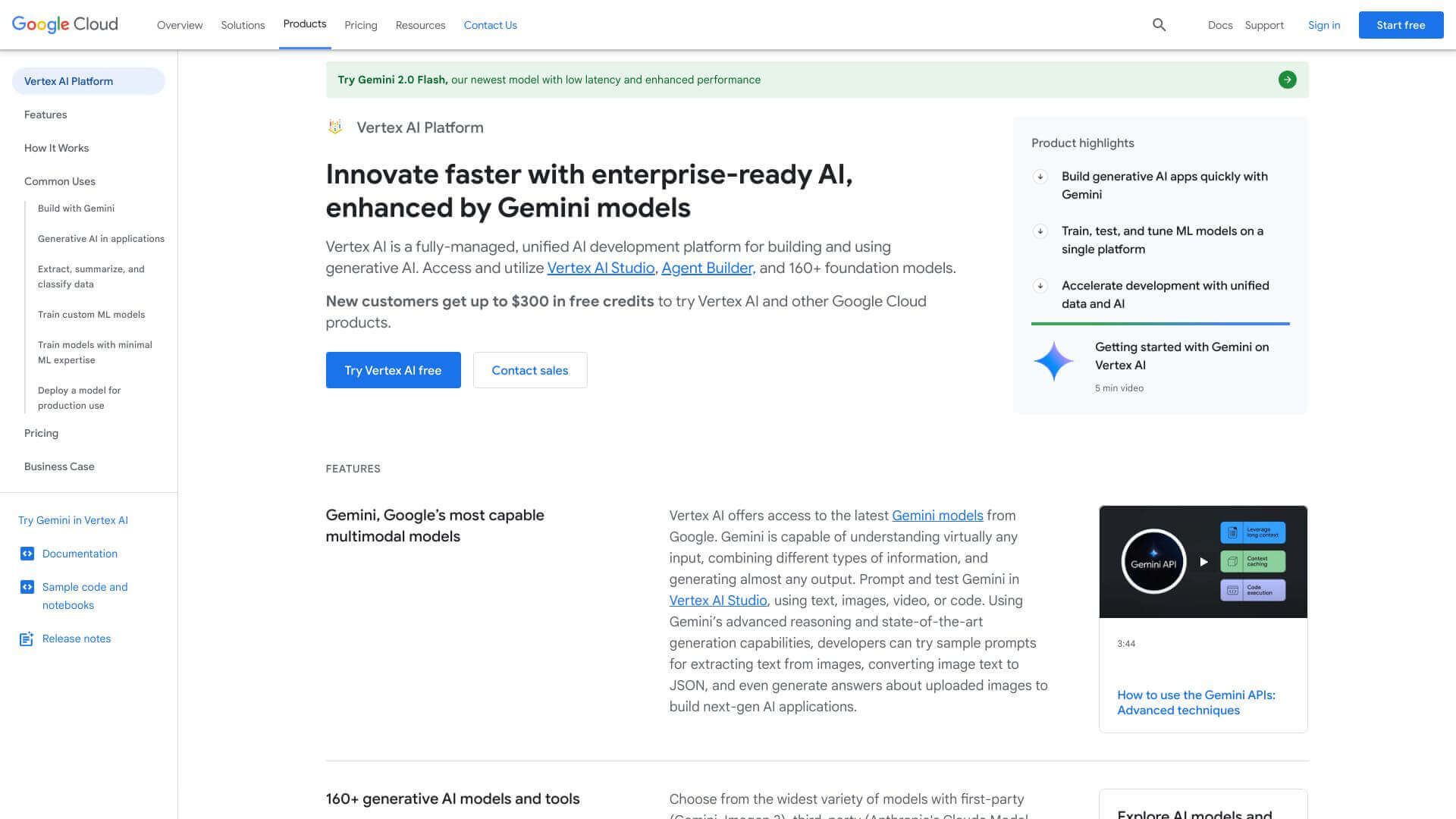 Google Vertex AI screenshot