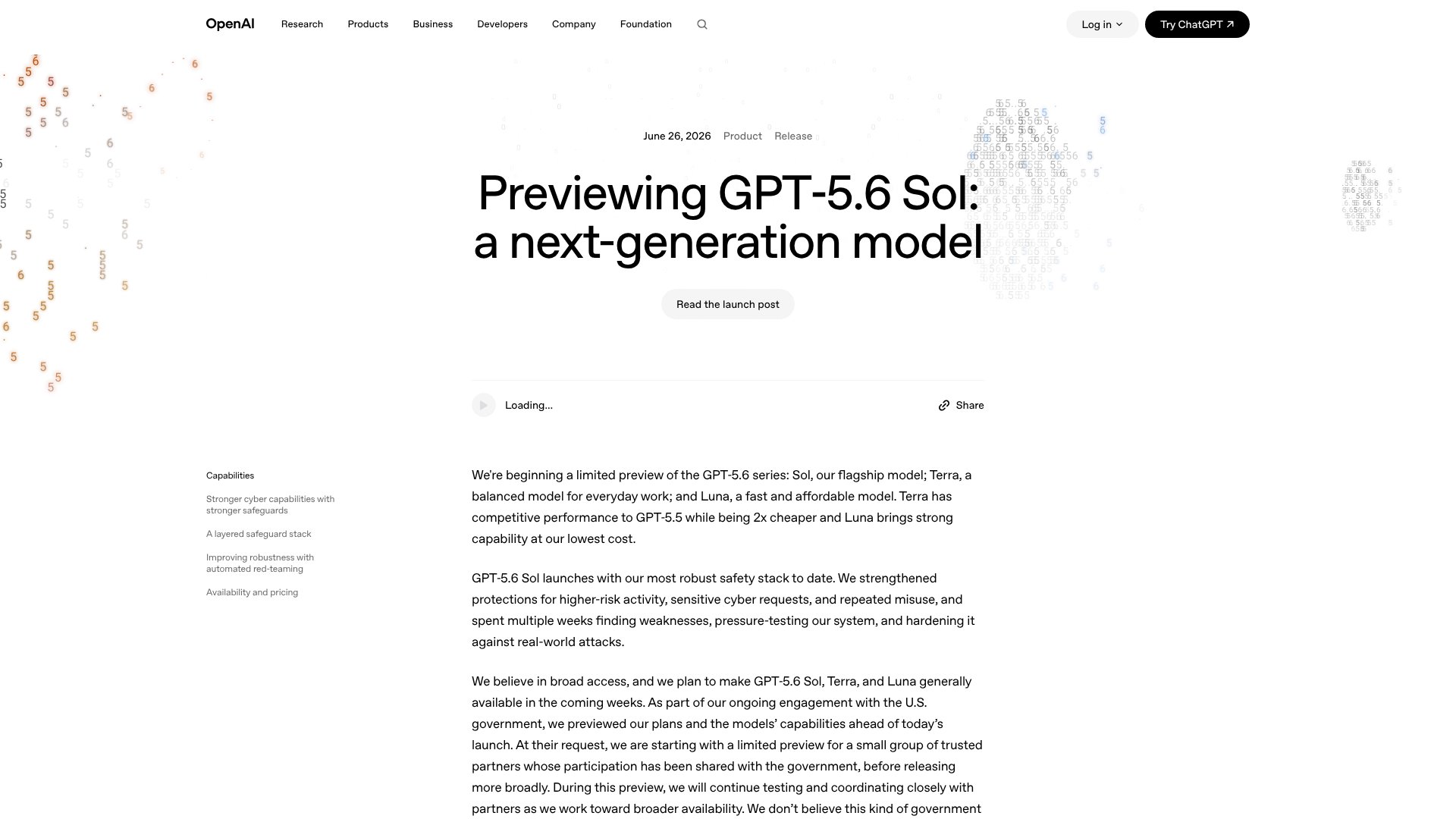 GPT-5.6 Sol screenshot