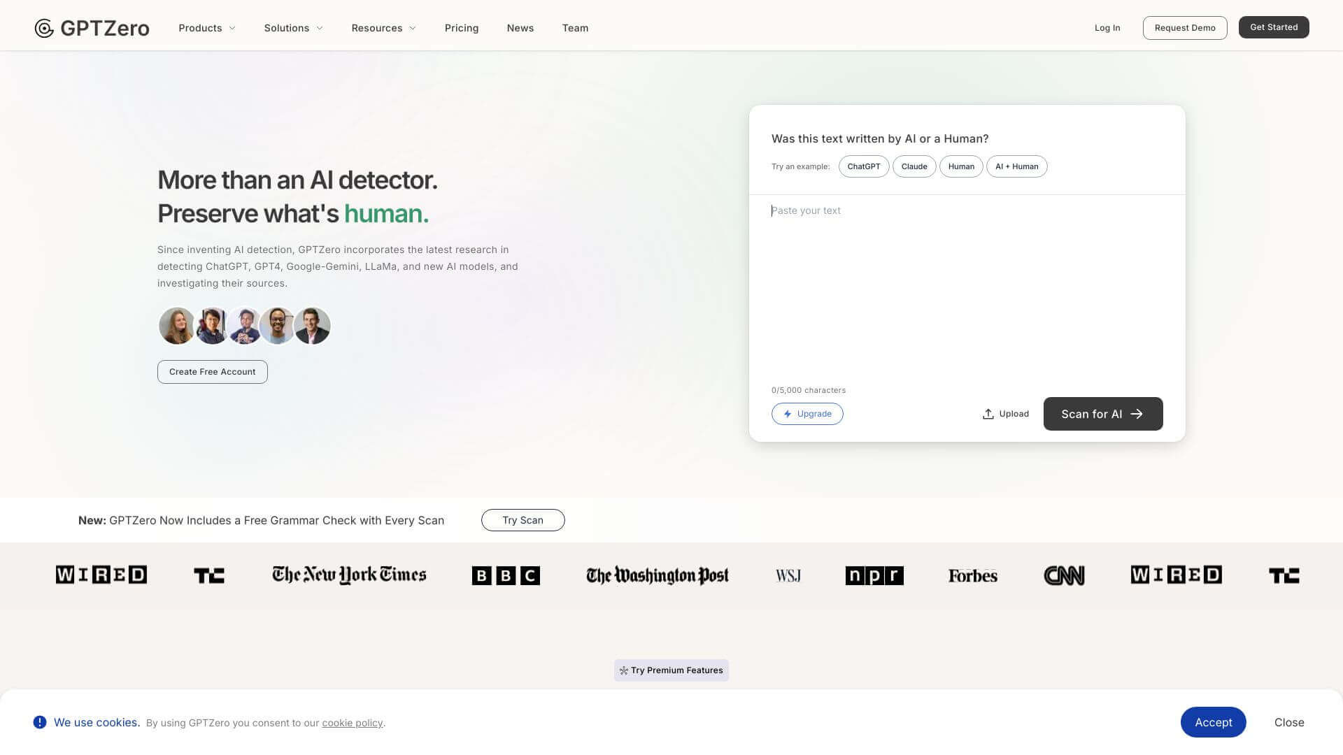 GPTZero screenshot