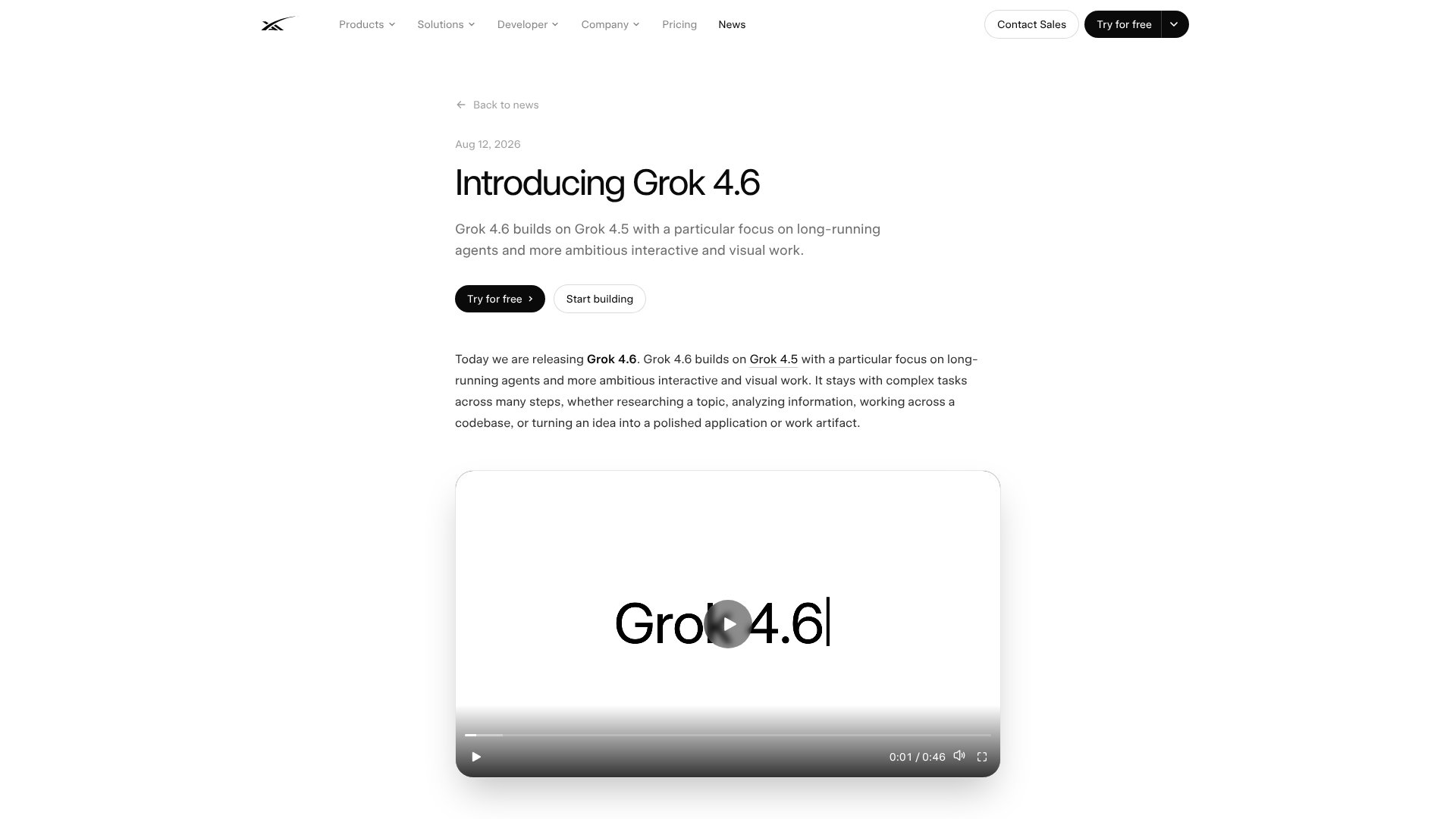Grok 4.6 screenshot