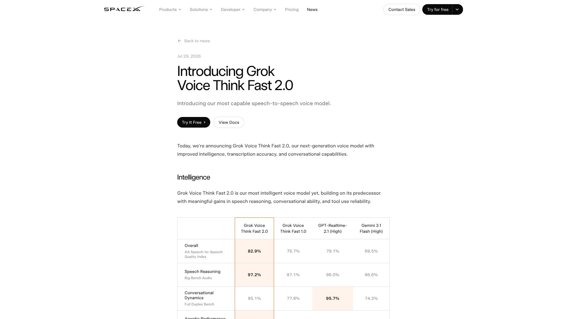 Grok Voice Think Fast 2.0 screenshot