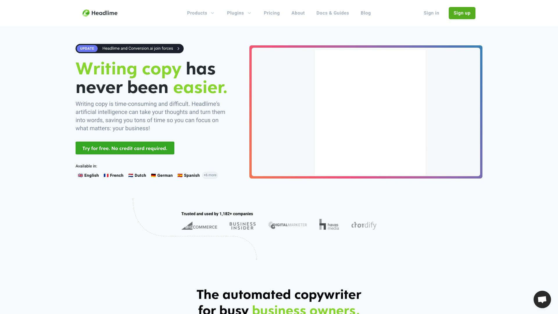Headlime screenshot