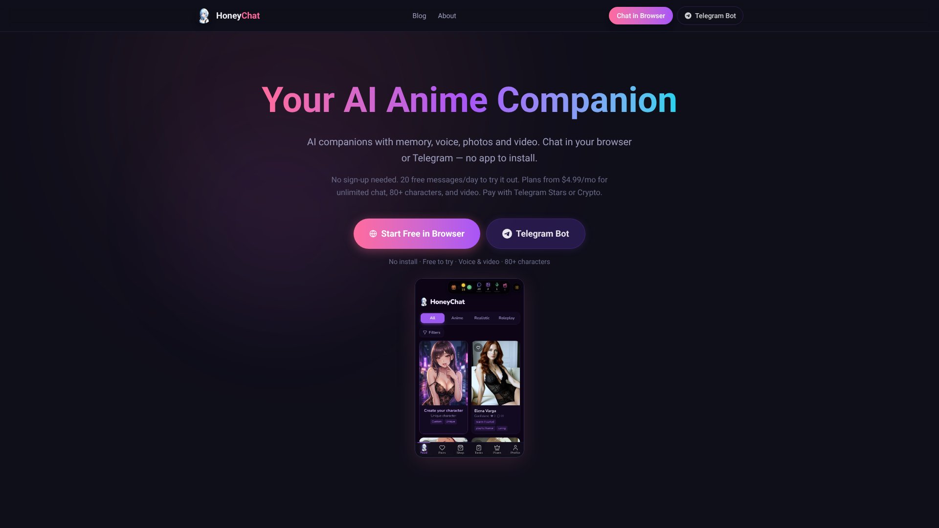 HoneyChat screenshot