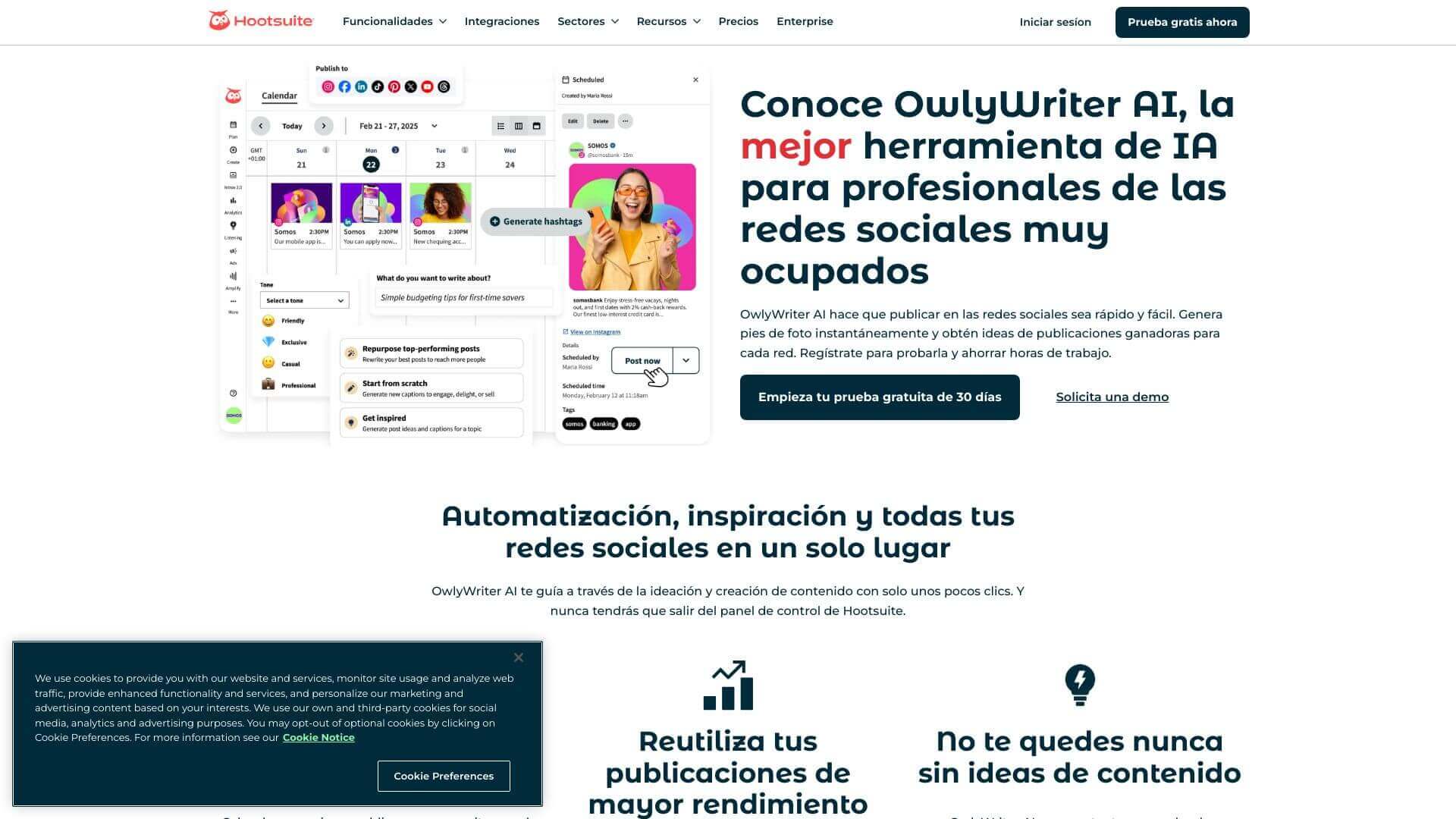 Hootsuite OwlyWriter screenshot